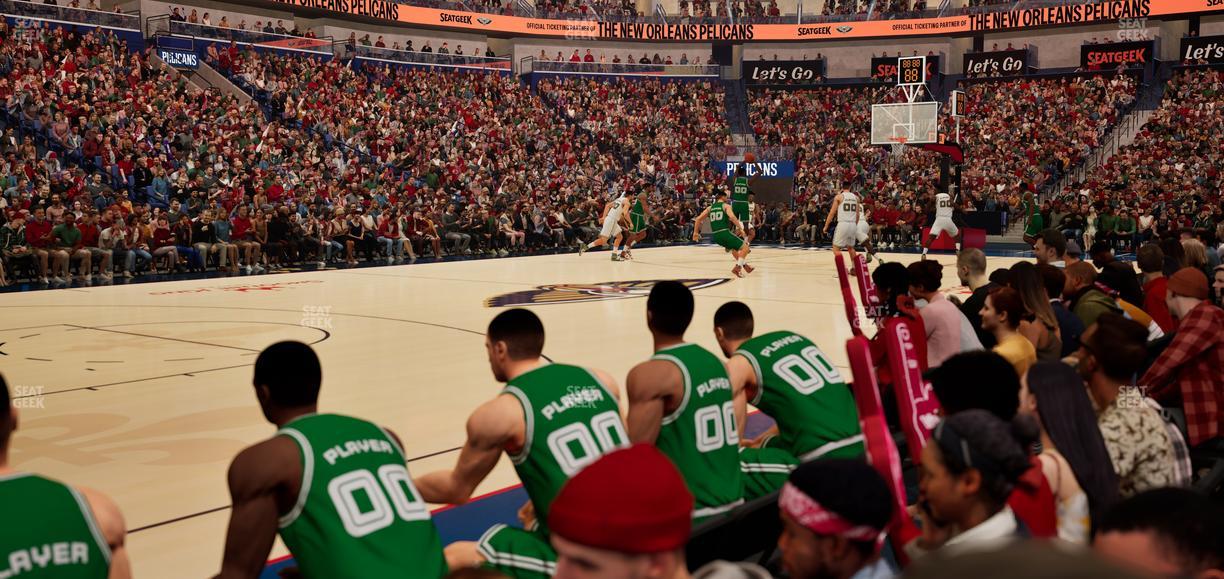 Smoothie King Center - Section 114 Floor Seat View