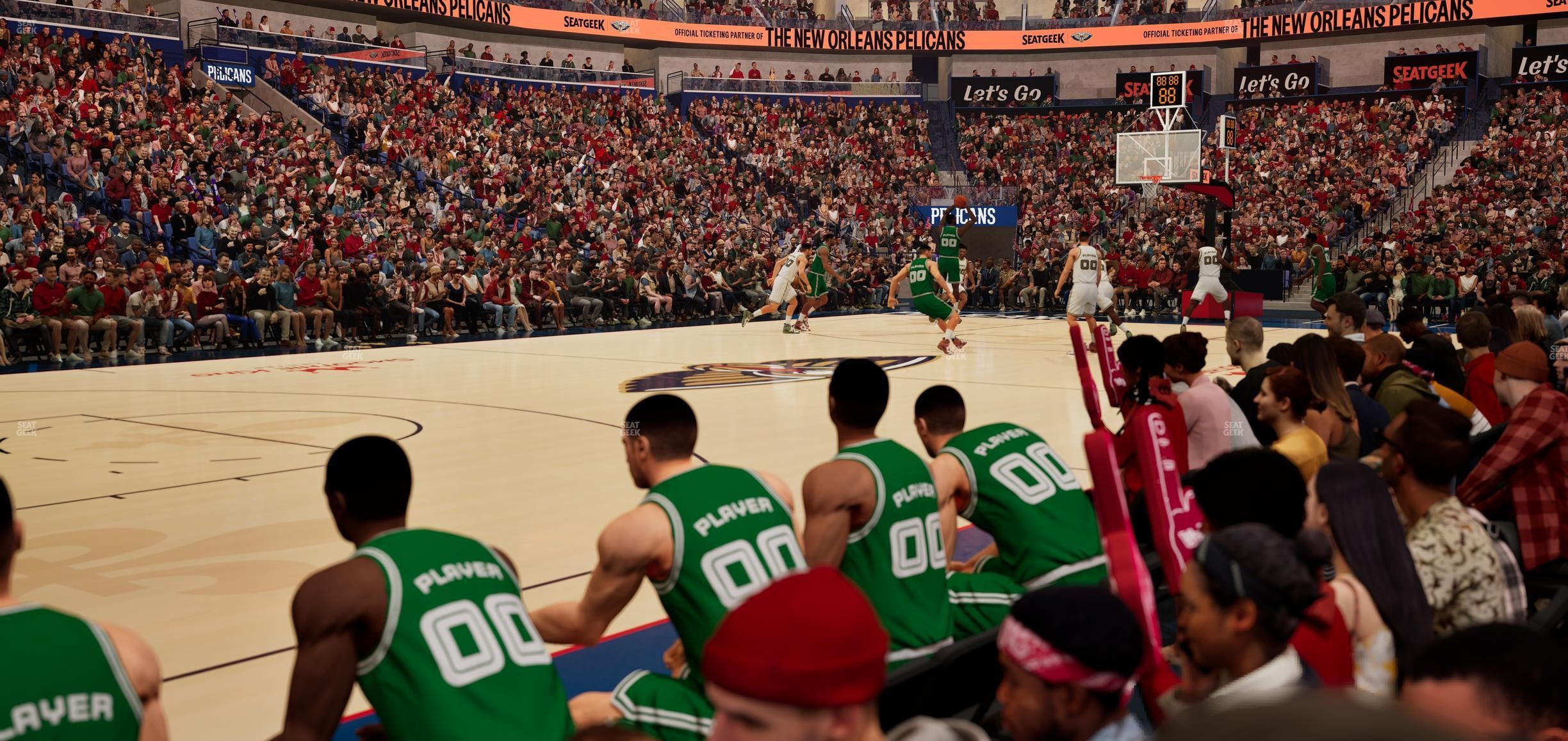 Smoothie King Center - Section 114 Floor Seat View