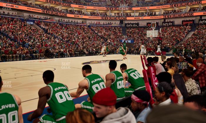 Smoothie King Center - Section 114 Floor Seat View