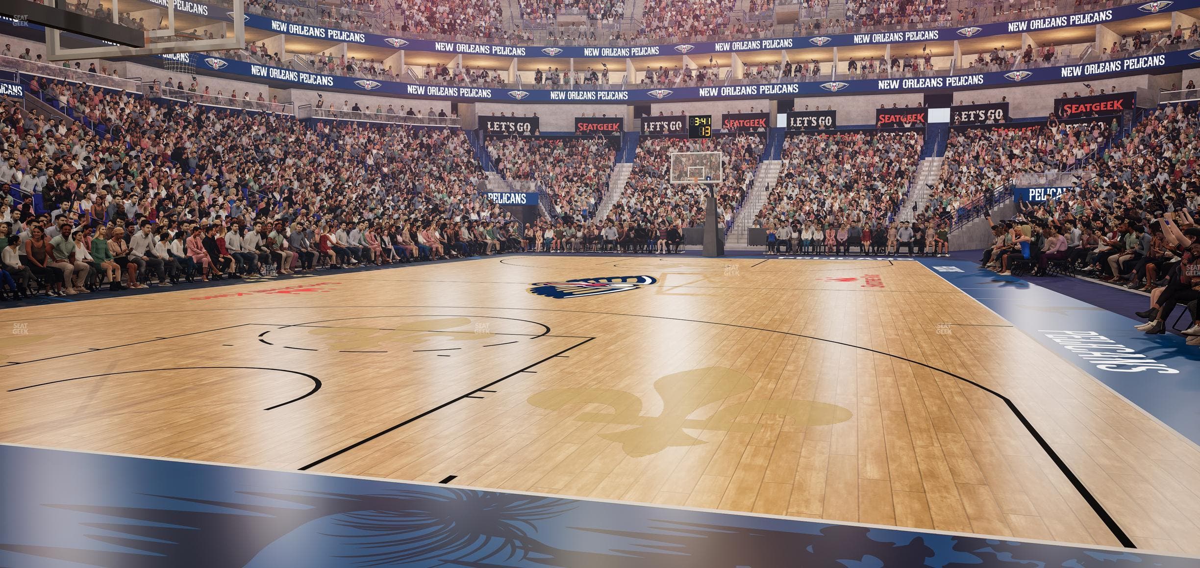 Smoothie King Center - Section 118 Floor Seat View