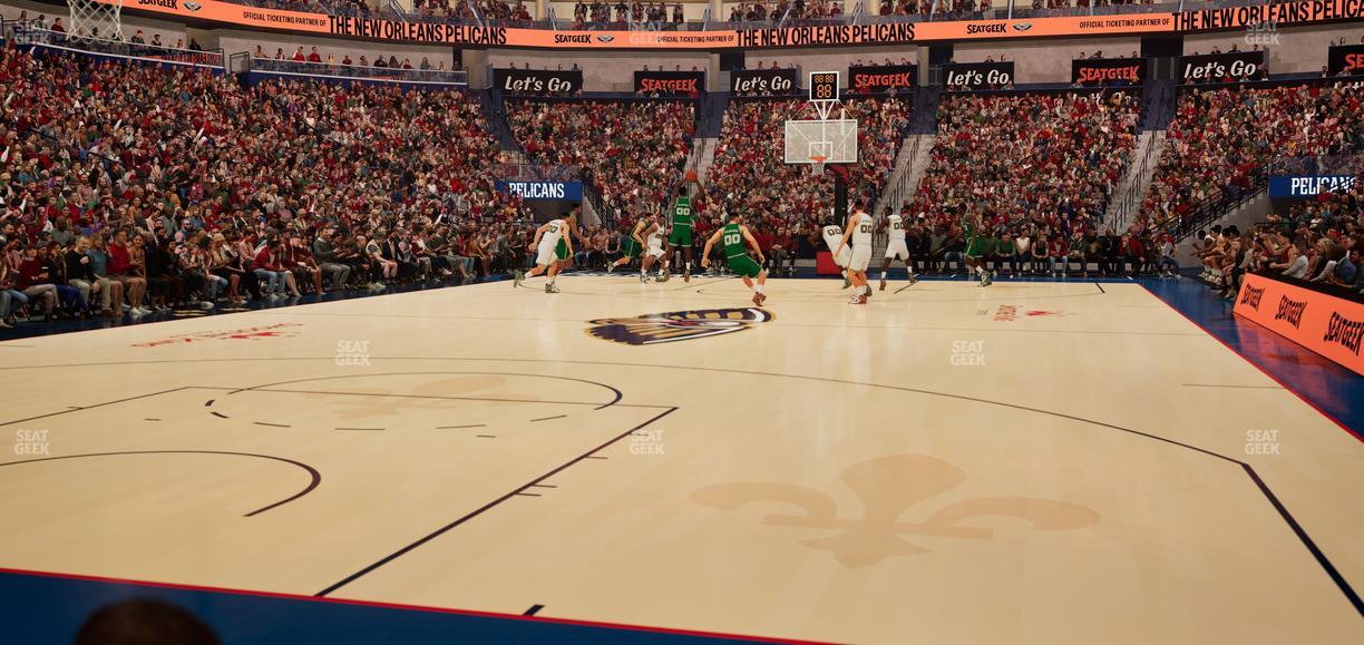 Smoothie King Center - Section 118 Floor Seat View