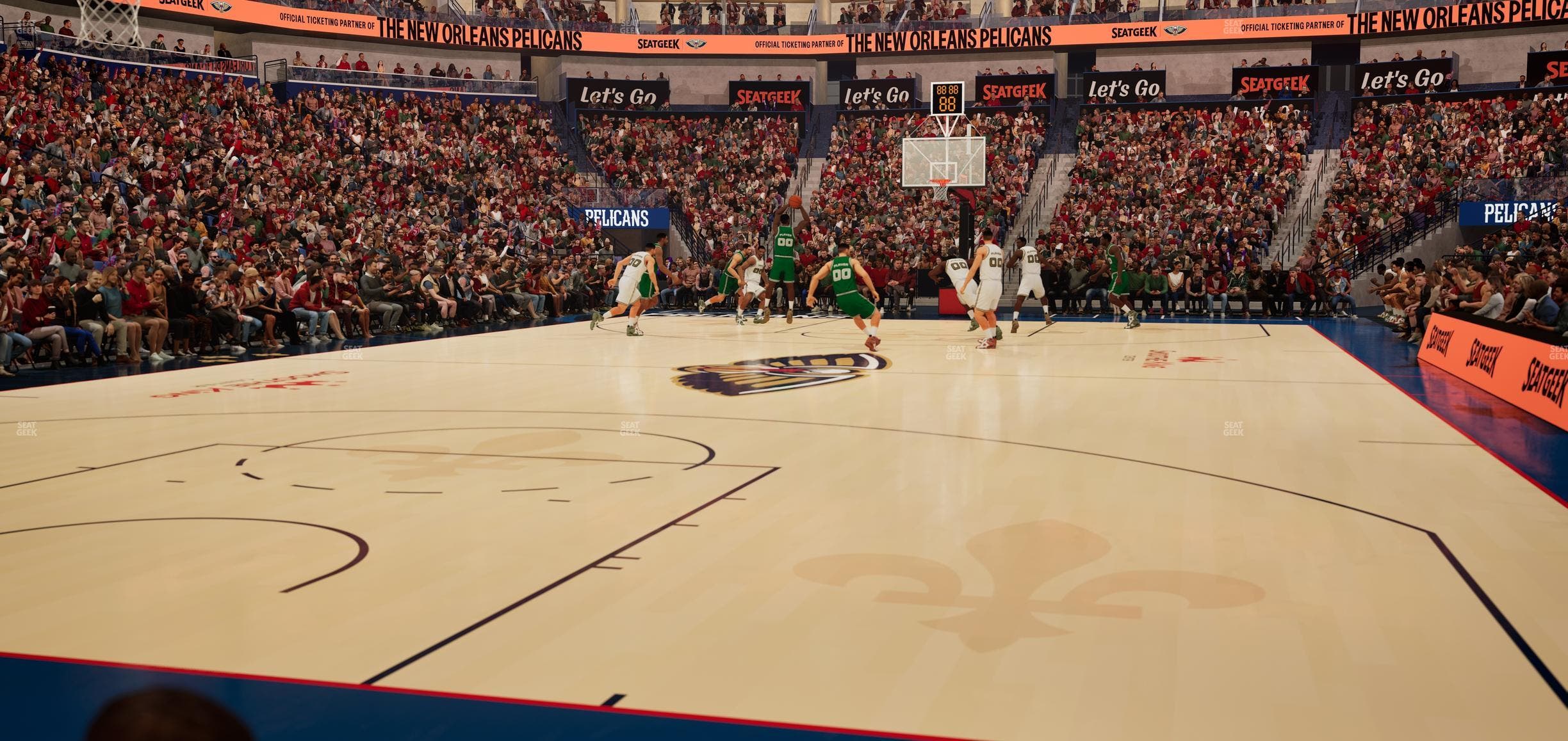 Smoothie King Center - Section 118 Floor Seat View