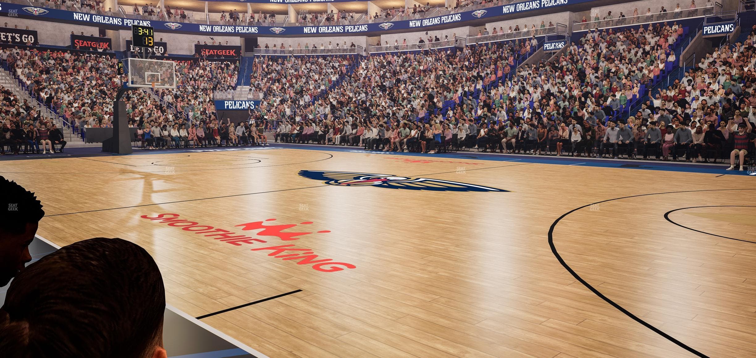Smoothie King Center - Section 123 Floor Seat View