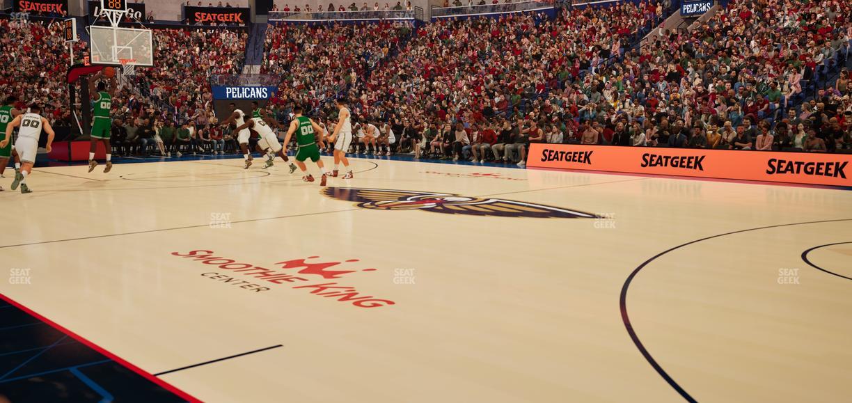 Smoothie King Center - Section 123 Floor Seat View