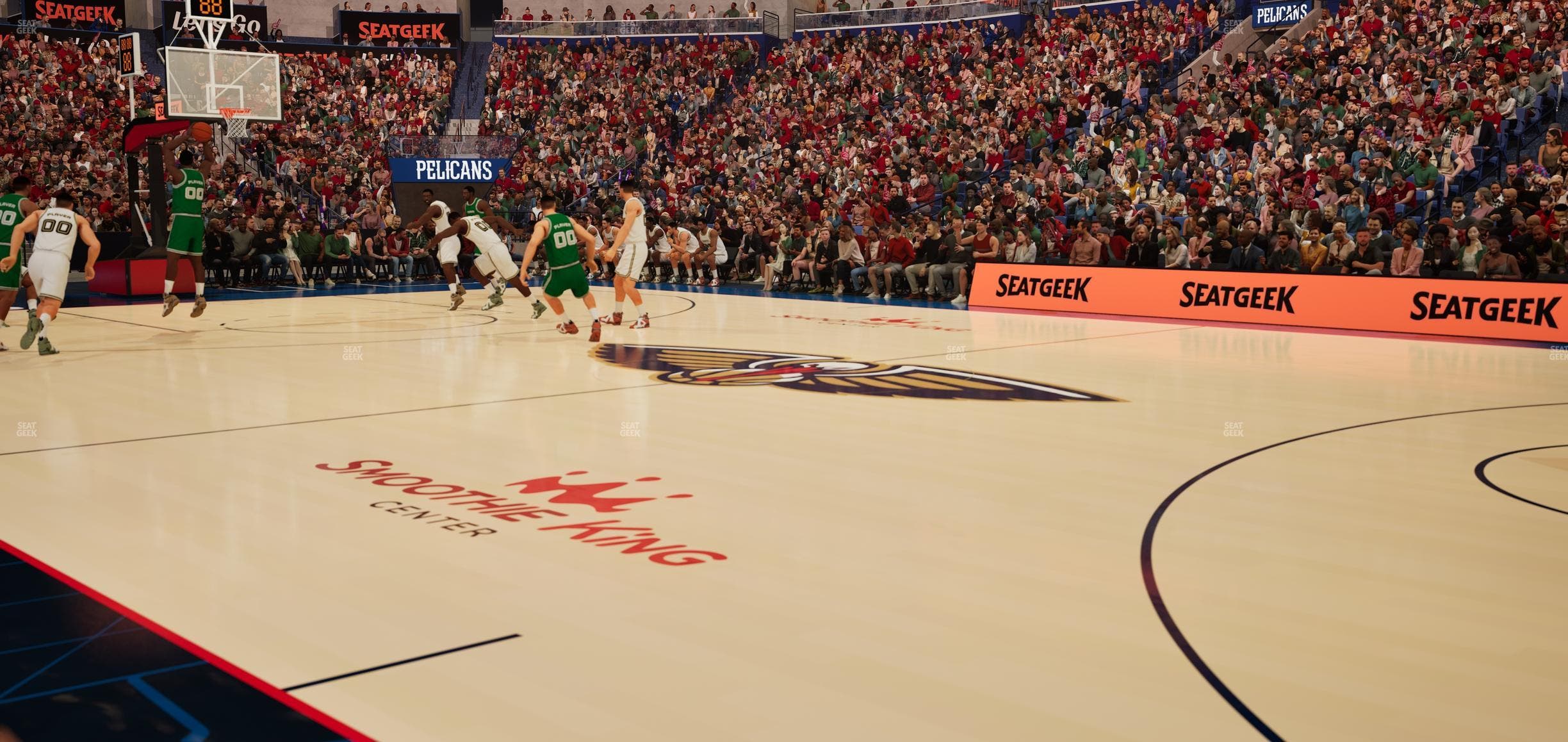 Smoothie King Center - Section 123 Floor Seat View