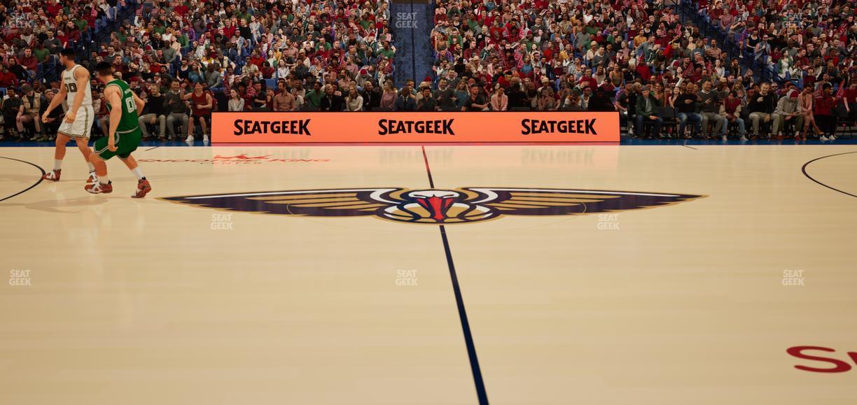 Smoothie King Center - Section 124 Floor Seat View