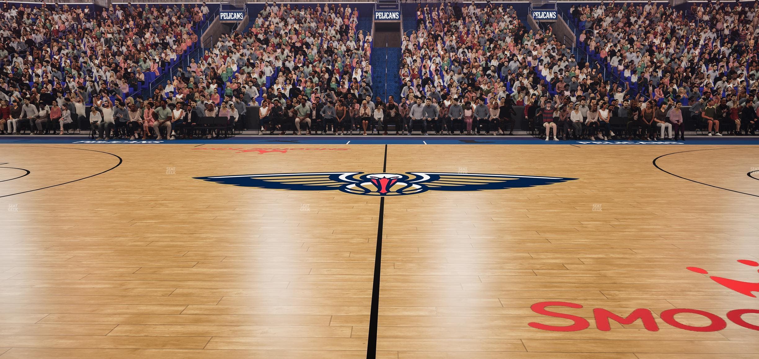 Smoothie King Center - Section 124 Floor Seat View