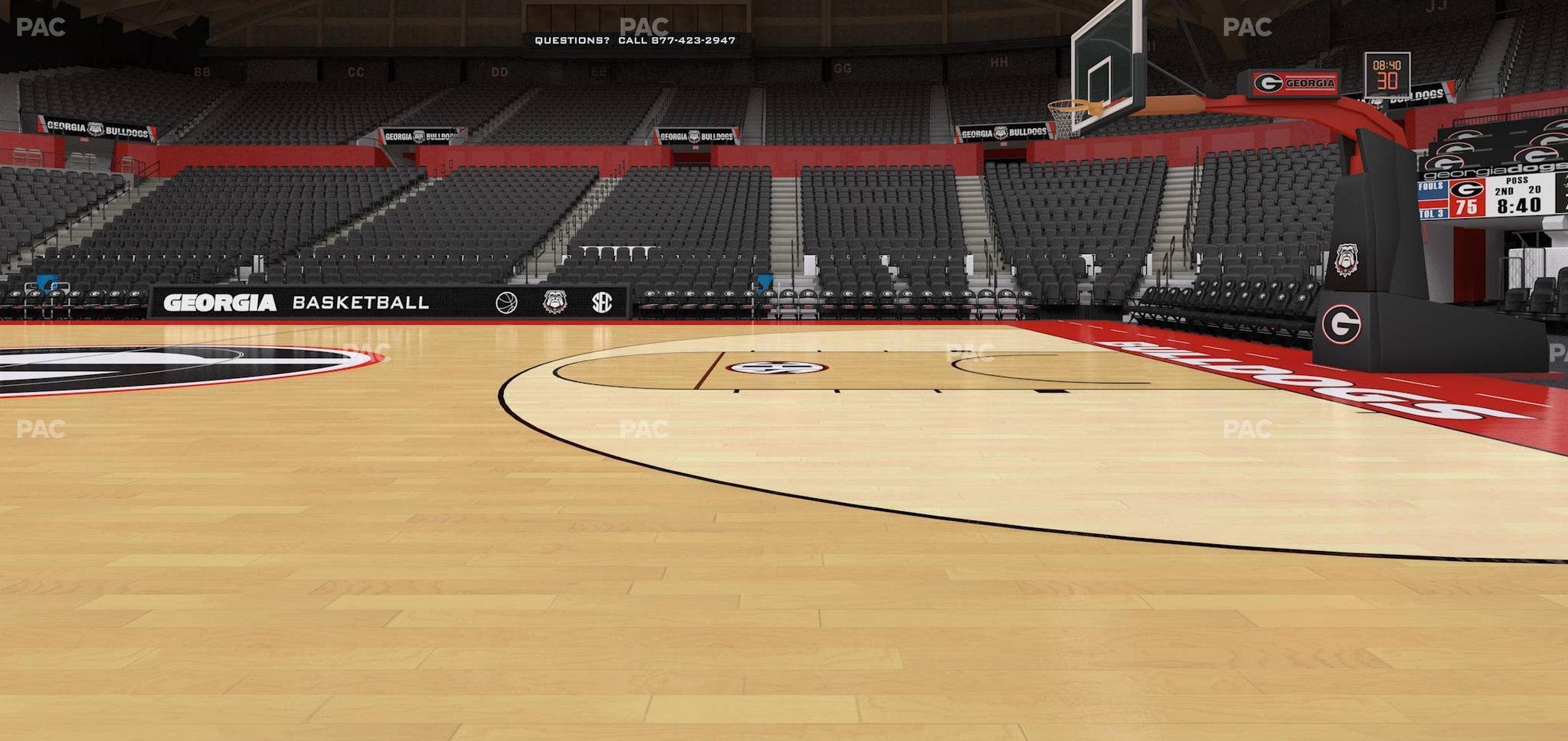 Stegeman Coliseum - Section Courtside Seat View