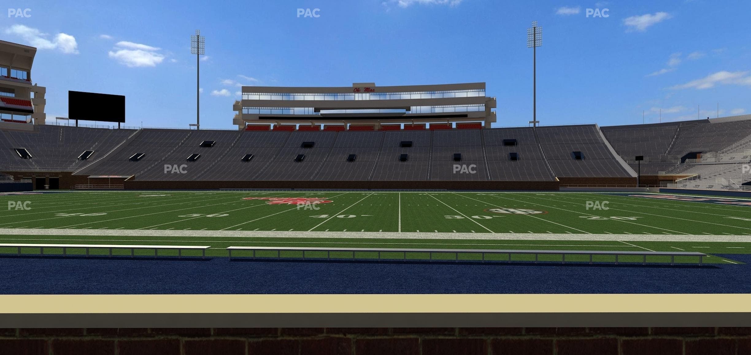 Vaught Hemingway Stadium - Section Chairback N Seat View