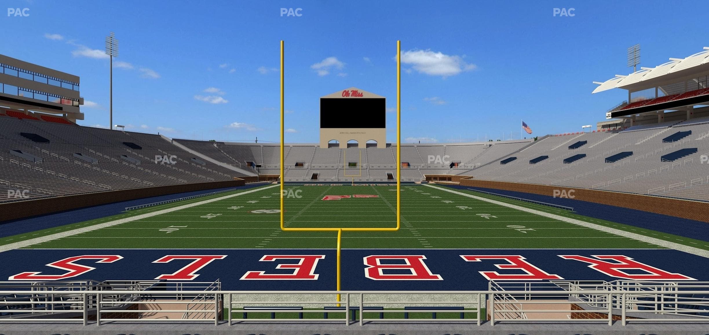 Vaught Hemingway Stadium - Section Field Club 3 Seat View