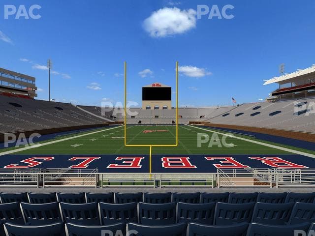 Vaught Hemingway Stadium - Section Field Club 3 Seat View