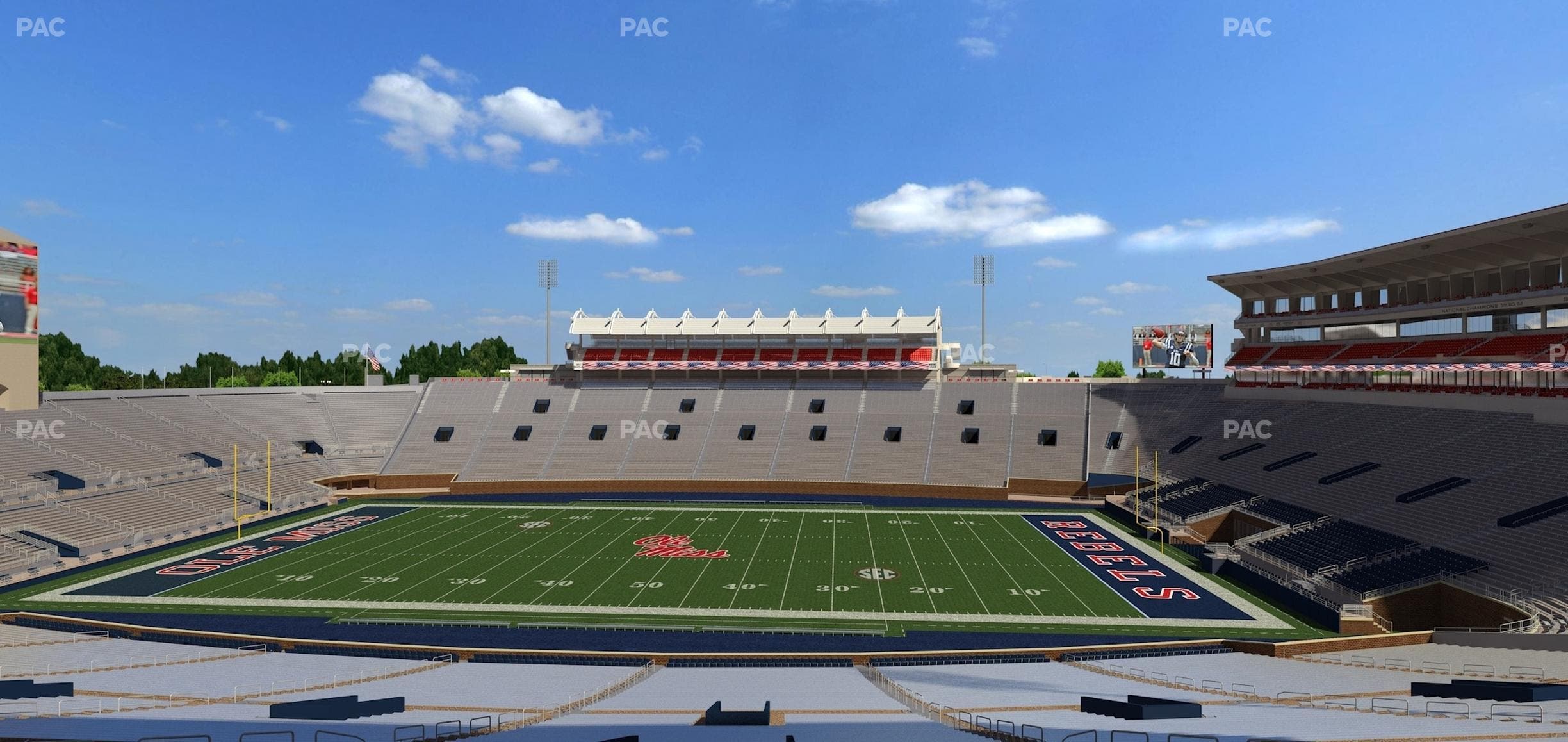 Vaught Hemingway Stadium - Section West Chairbacks 3 Seat View