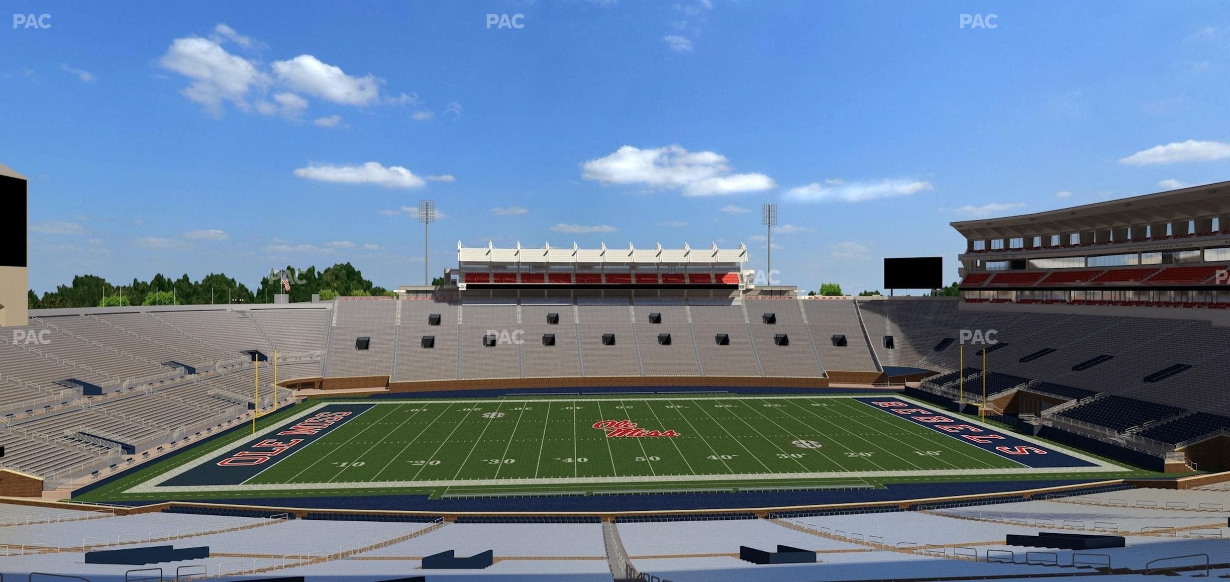 Vaught Hemingway Stadium - Section West Chairbacks 6 Seat View