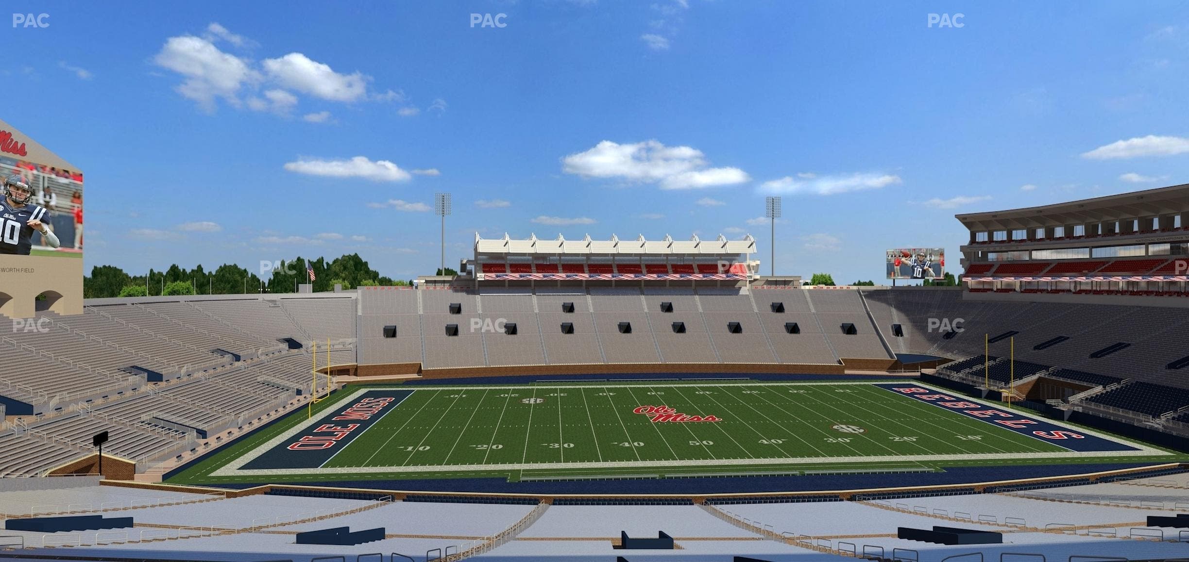 Vaught Hemingway Stadium - Section West Chairbacks 7 Seat View