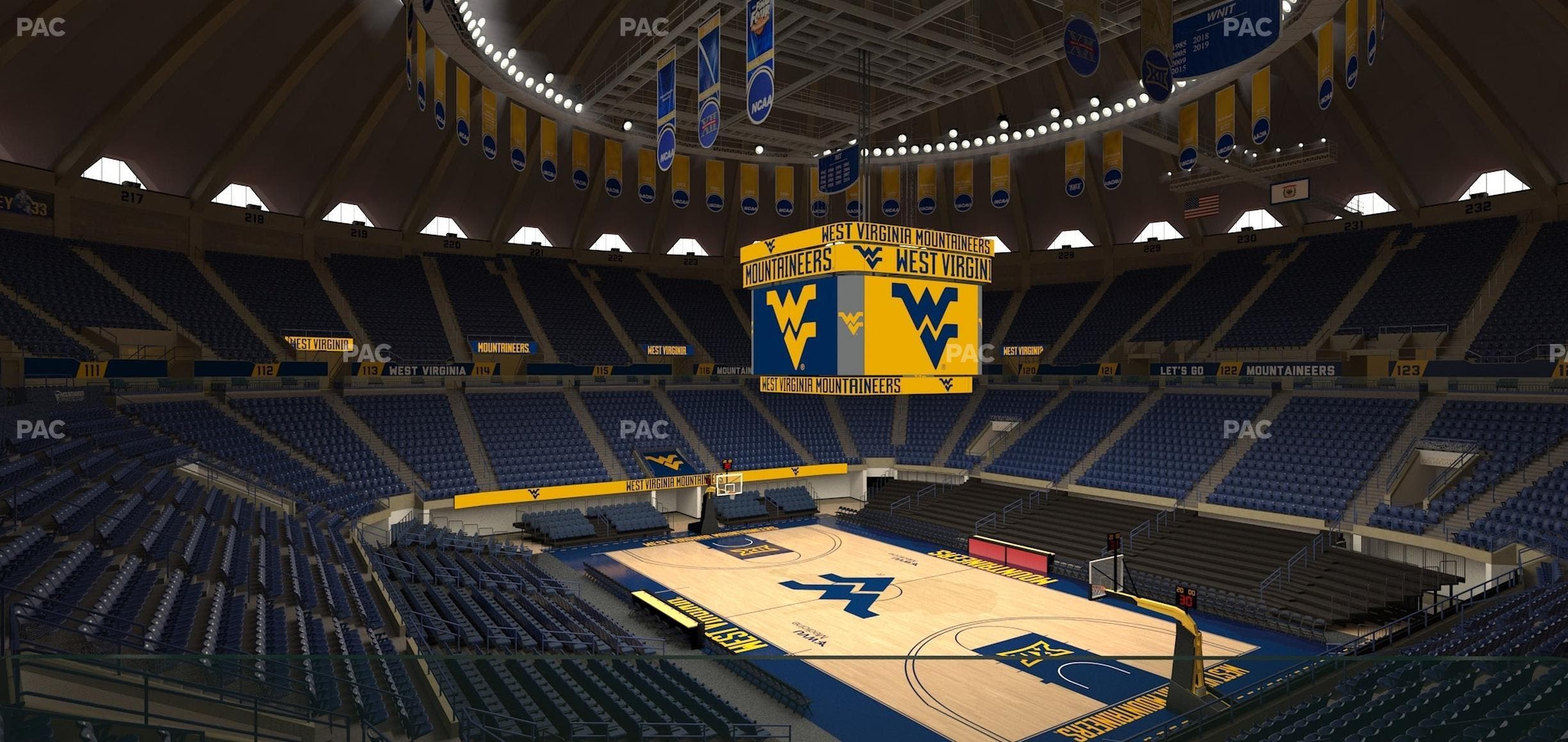 WVU Coliseum - Section 104 Seat View