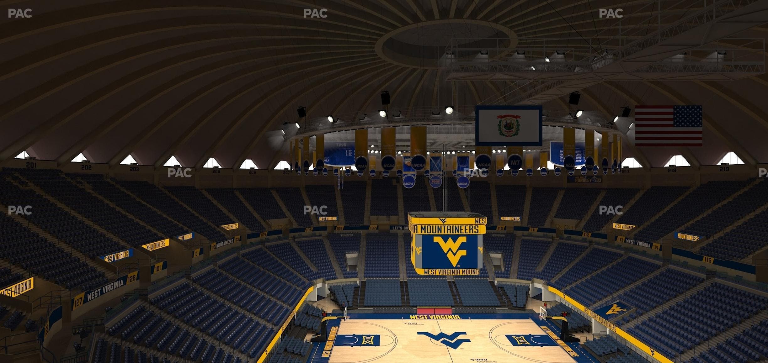WVU Coliseum - Section 232 Seat View