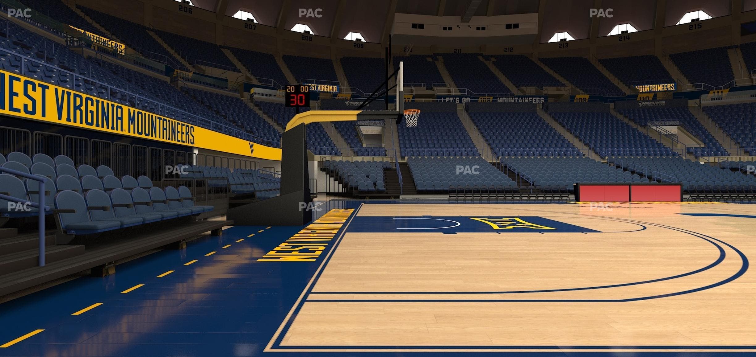 WVU Coliseum - Section Vip Seat View
