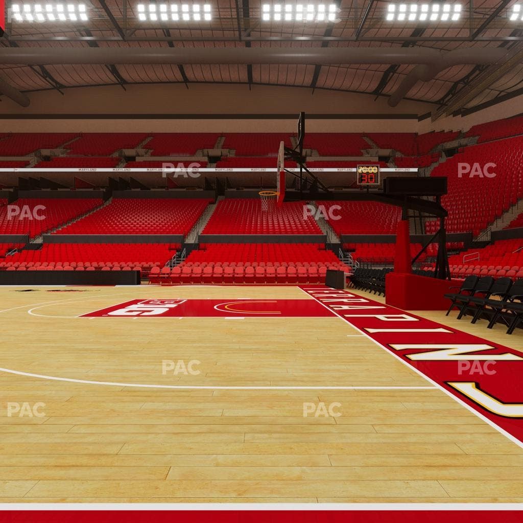 Xfinity Center - MD - Section Floor Sideline Seat View