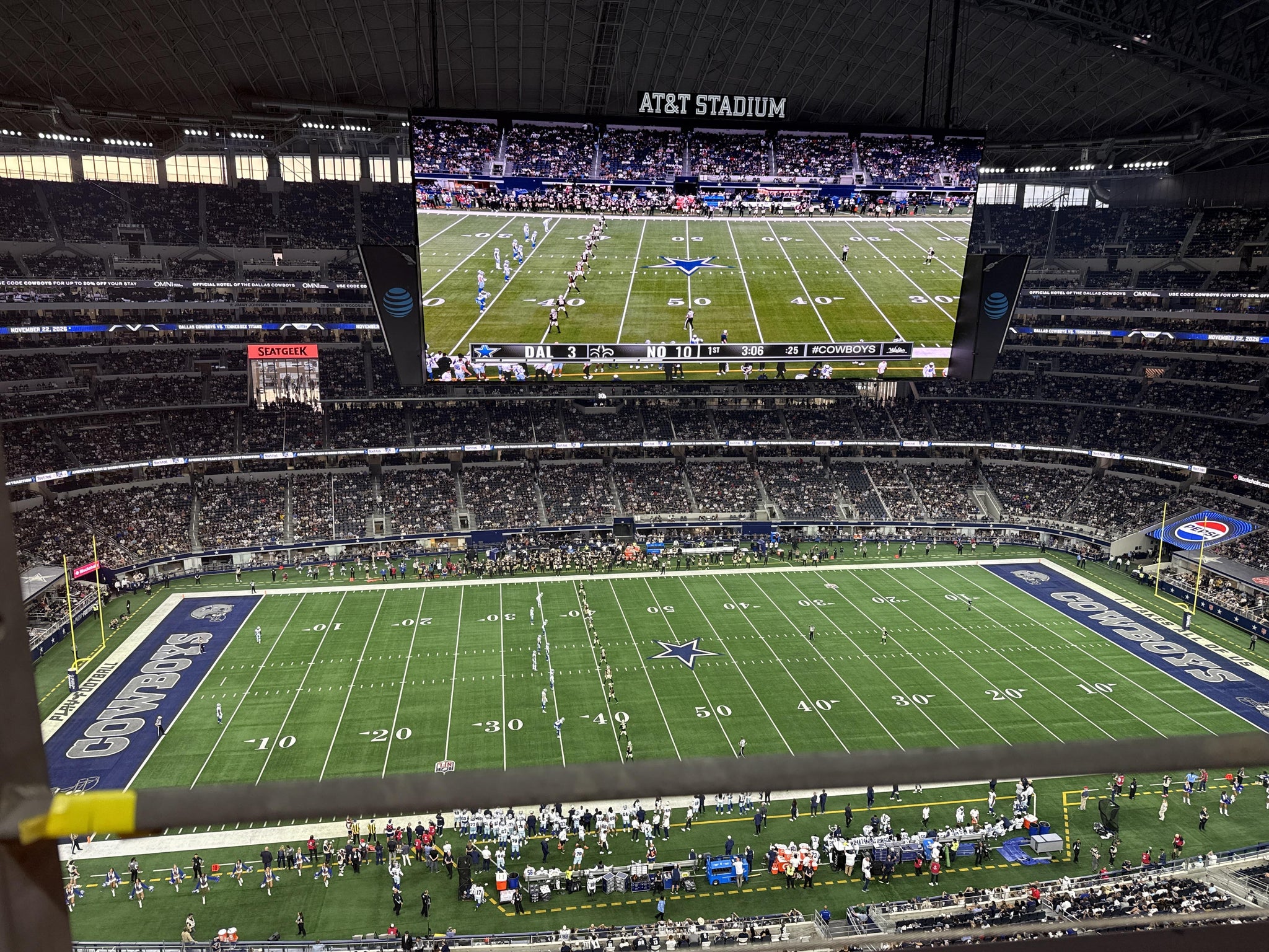 Real Fan View taken from Section 413 at AT&T Stadium by Ethan B