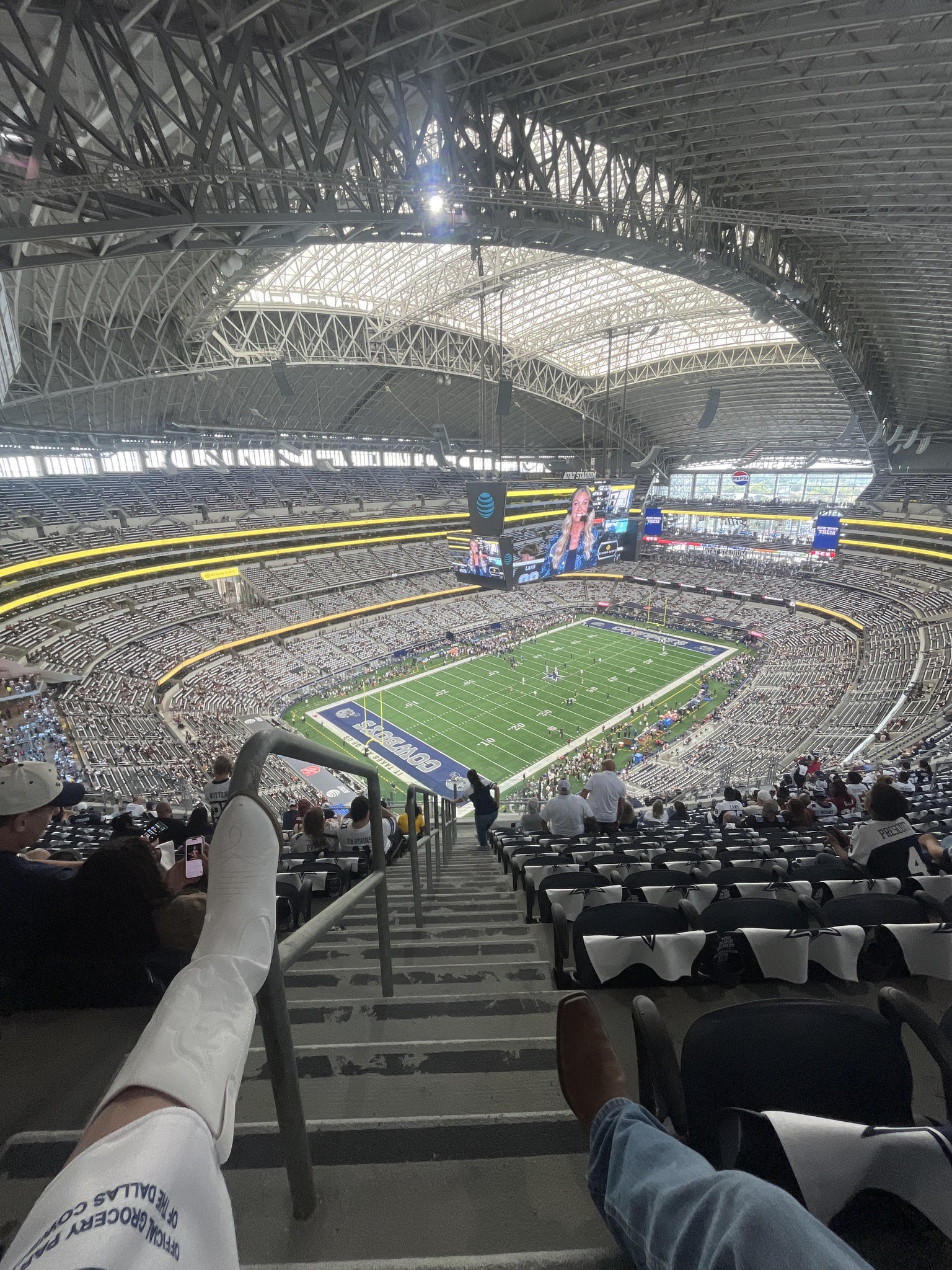 Real Fan View taken from Section 450 at AT&T Stadium by Frances R