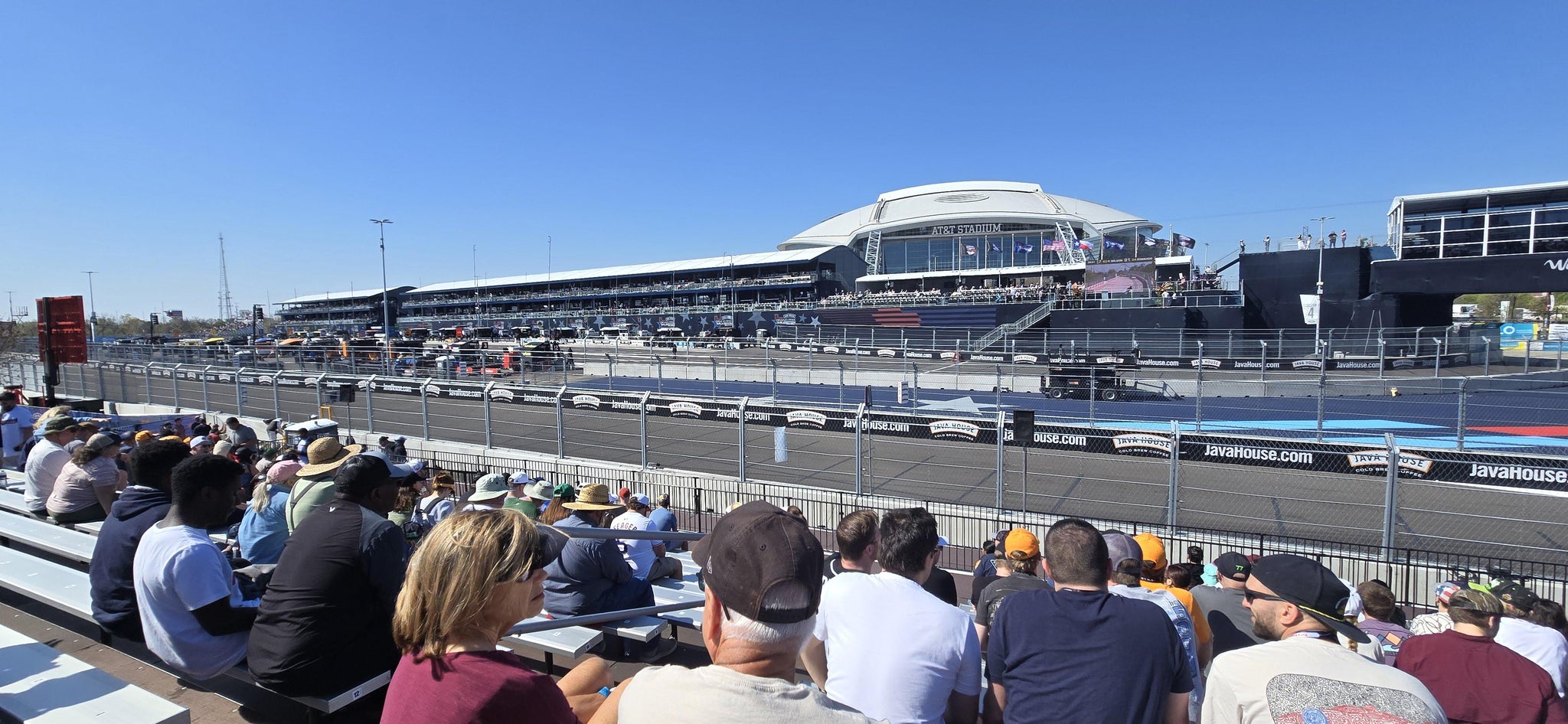 Real Fan View taken from PIT Lane Grandstand 1 Section C at AT&T Stadium by Melissa M