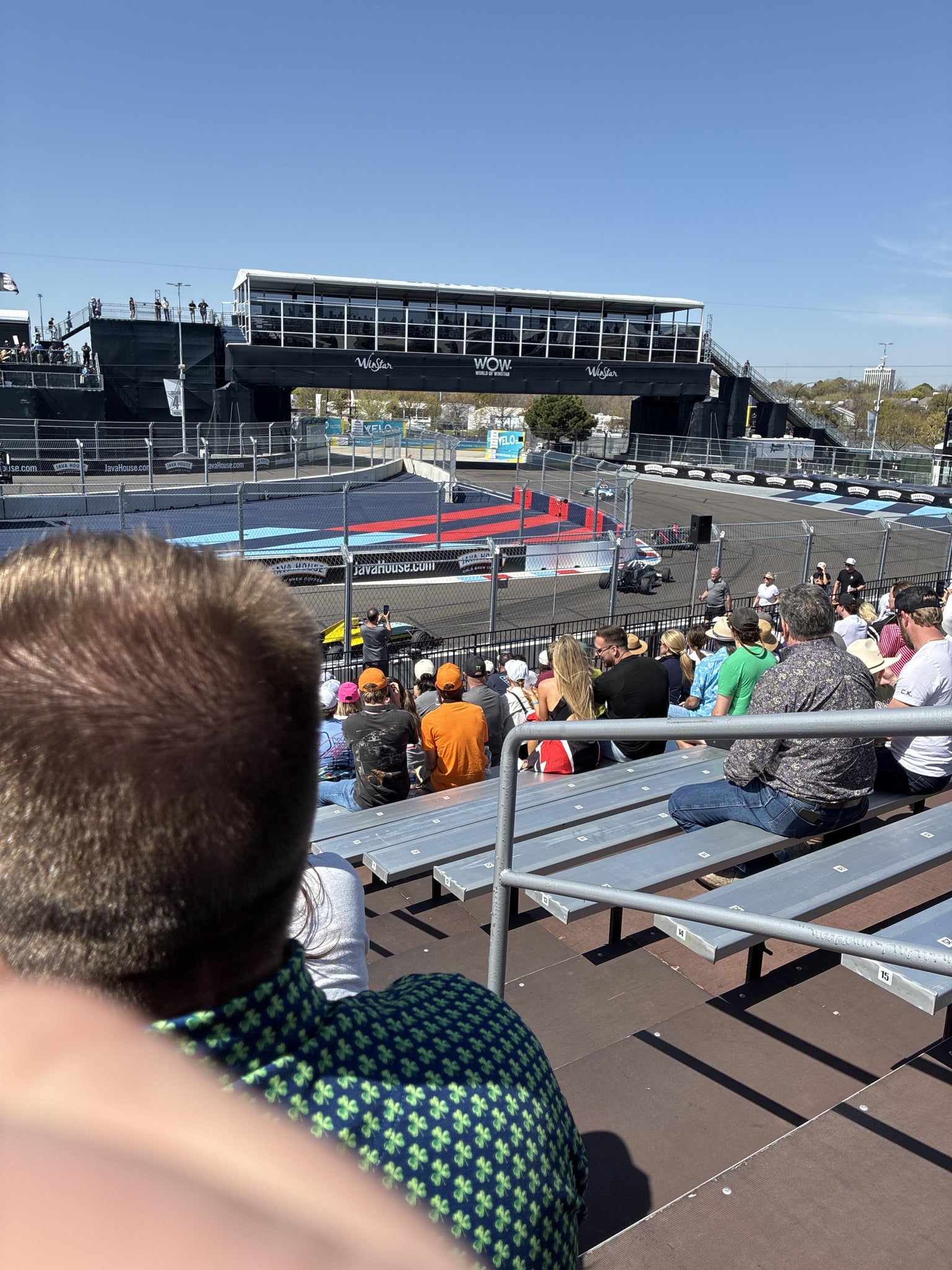 Real Fan View taken from PIT Lane Grandstand 1 Section D at AT&T Stadium by Steve S