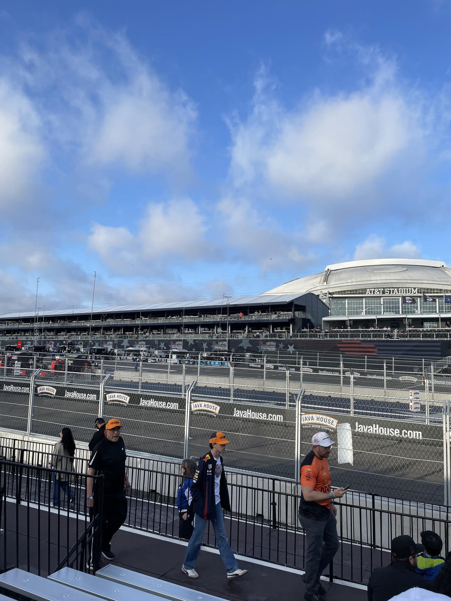 Real Fan View taken from PIT Lane Grandstand 1 Section D at AT&T Stadium by Sean M