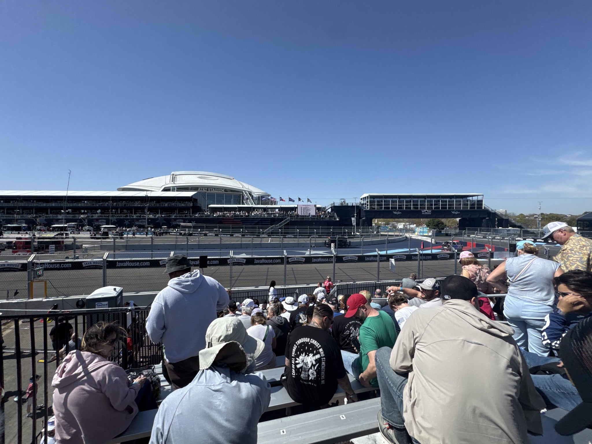 Real Fan View taken from PIT Lane Grandstand 1 Section E at AT&T Stadium by Michael P
