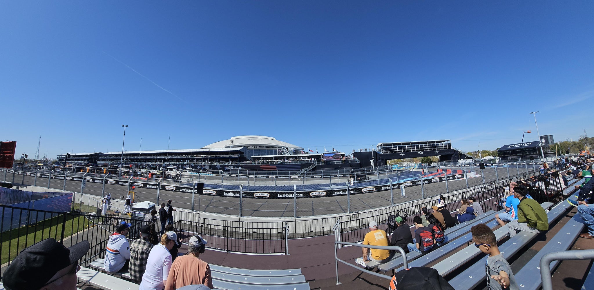 Real Fan View taken from PIT Lane Grandstand 1 Section E at AT&T Stadium by Lynn N