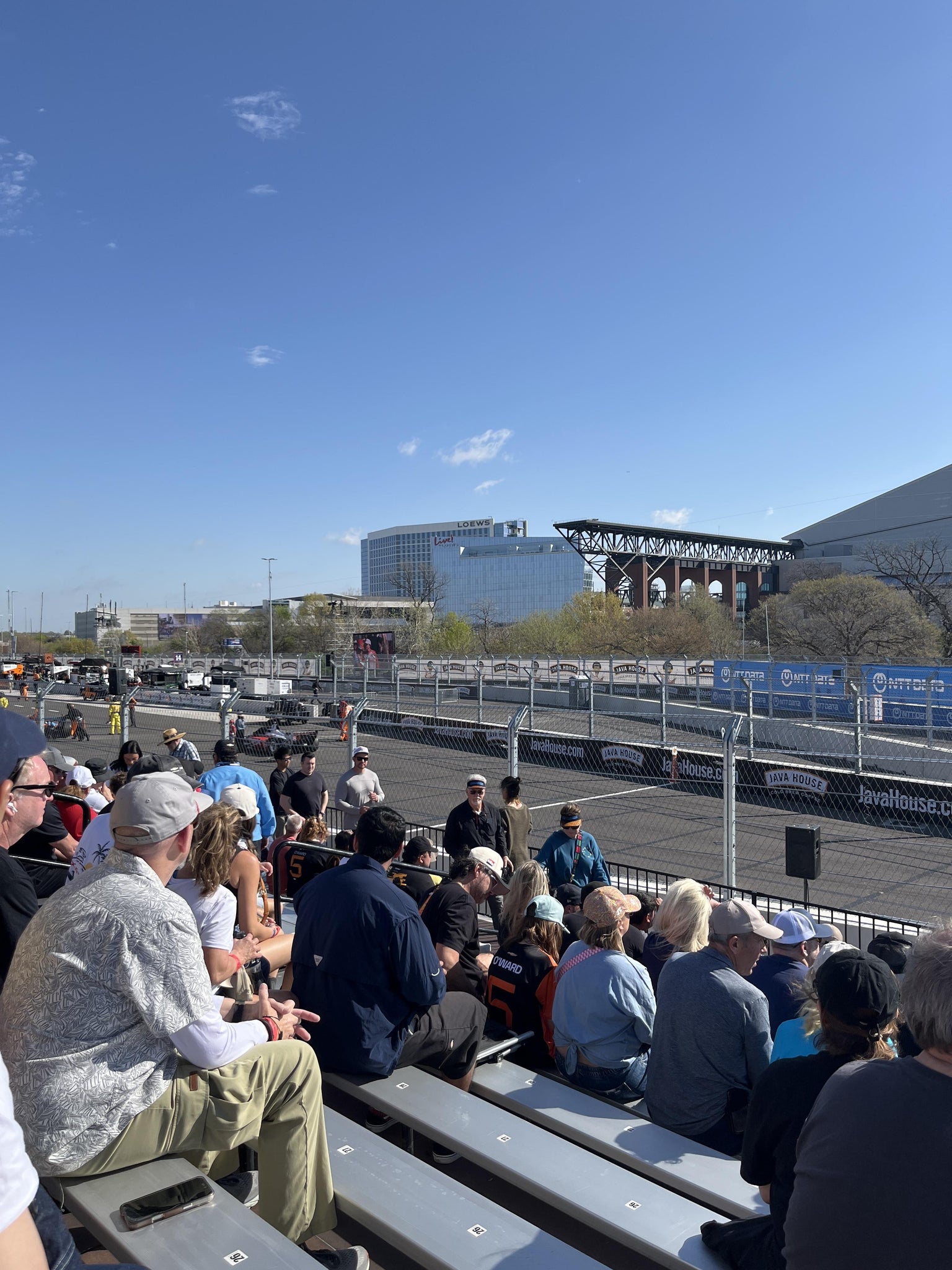 Real Fan View taken from PIT Lane Grandstand 2 Section B at AT&T Stadium by Angel S