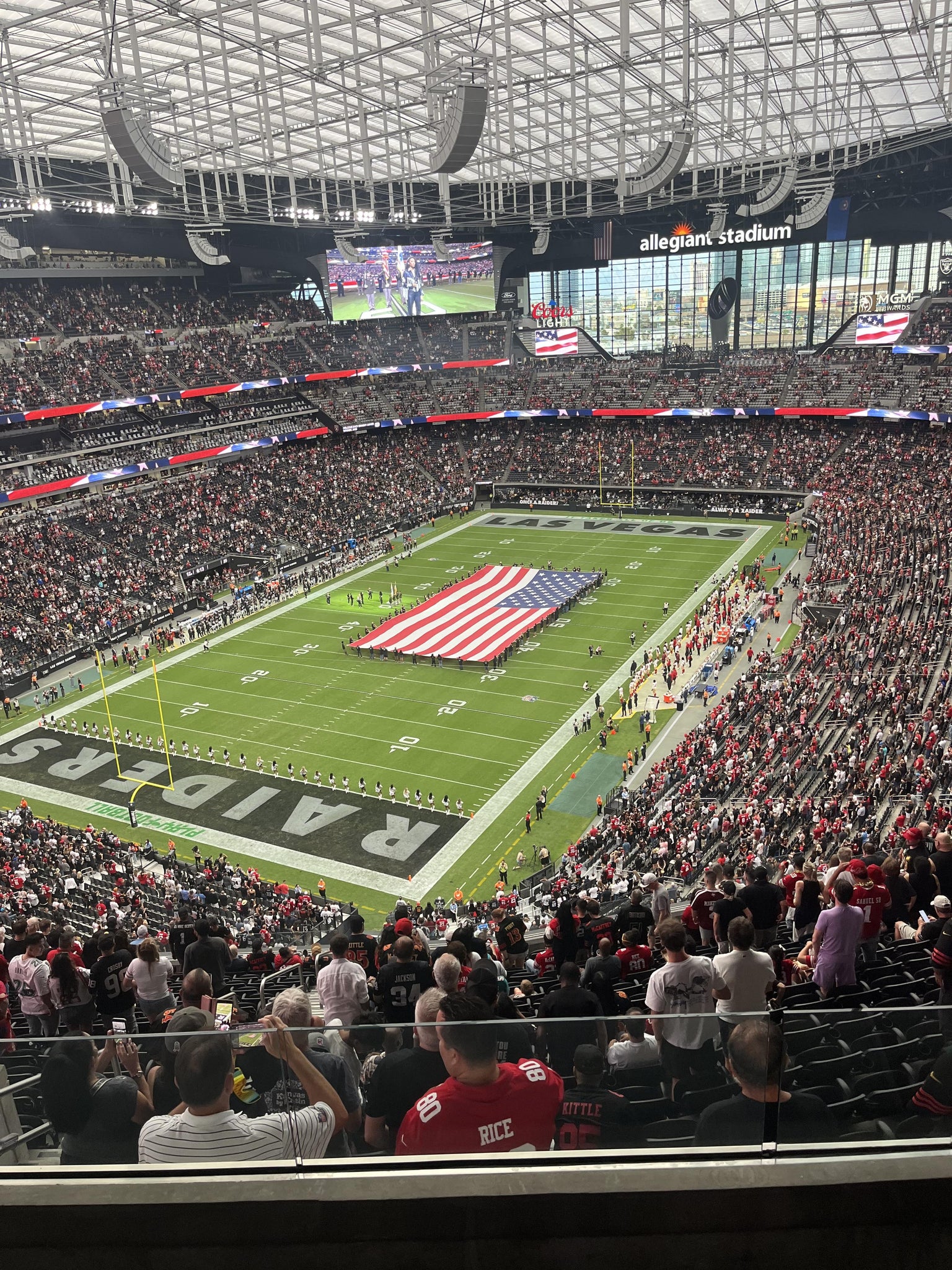 Real Fan View taken from Section 420 at Allegiant Stadium by Cynthia B
