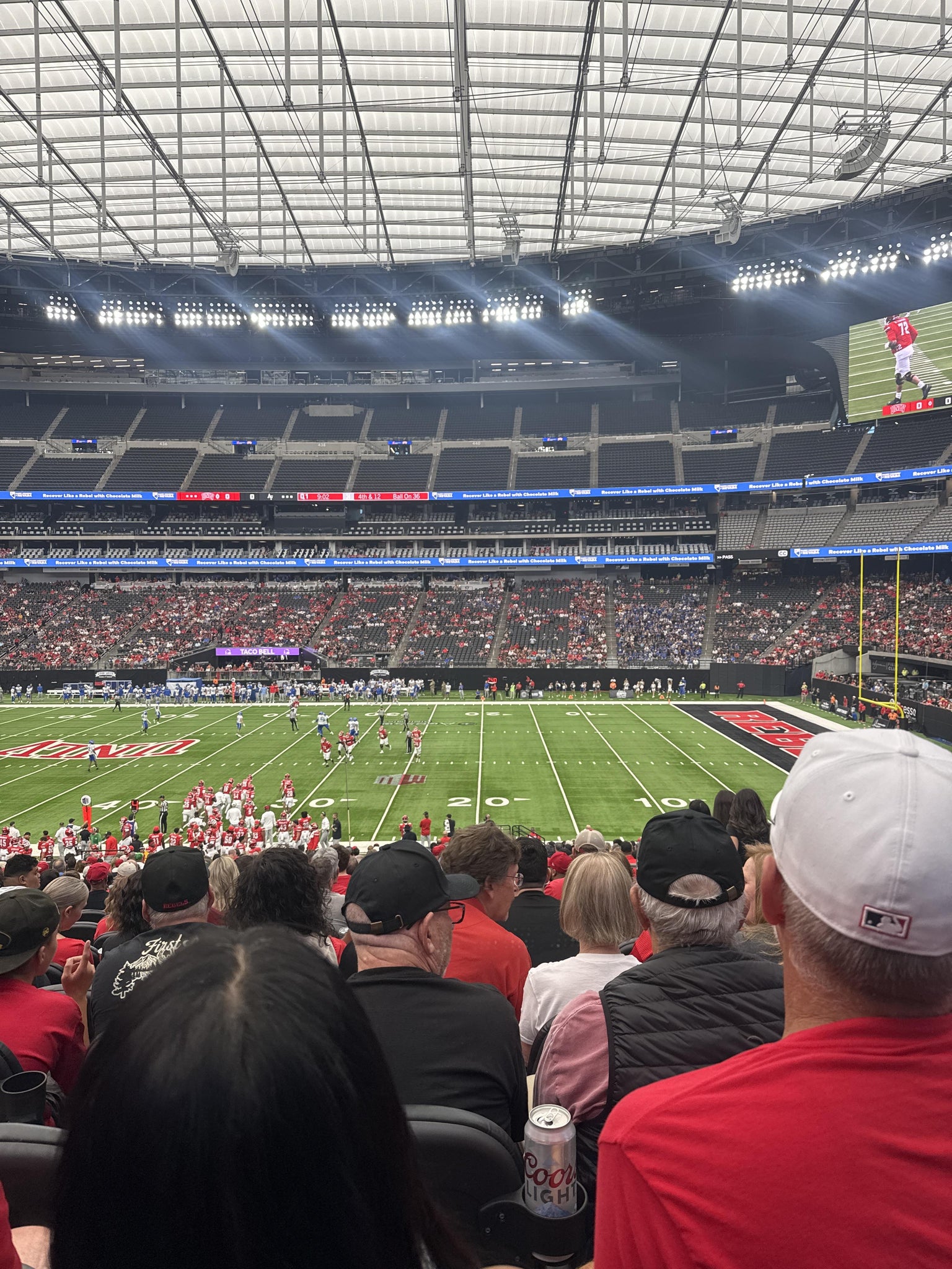 Real Fan View taken from Club 110 at Allegiant Stadium by Latanya K