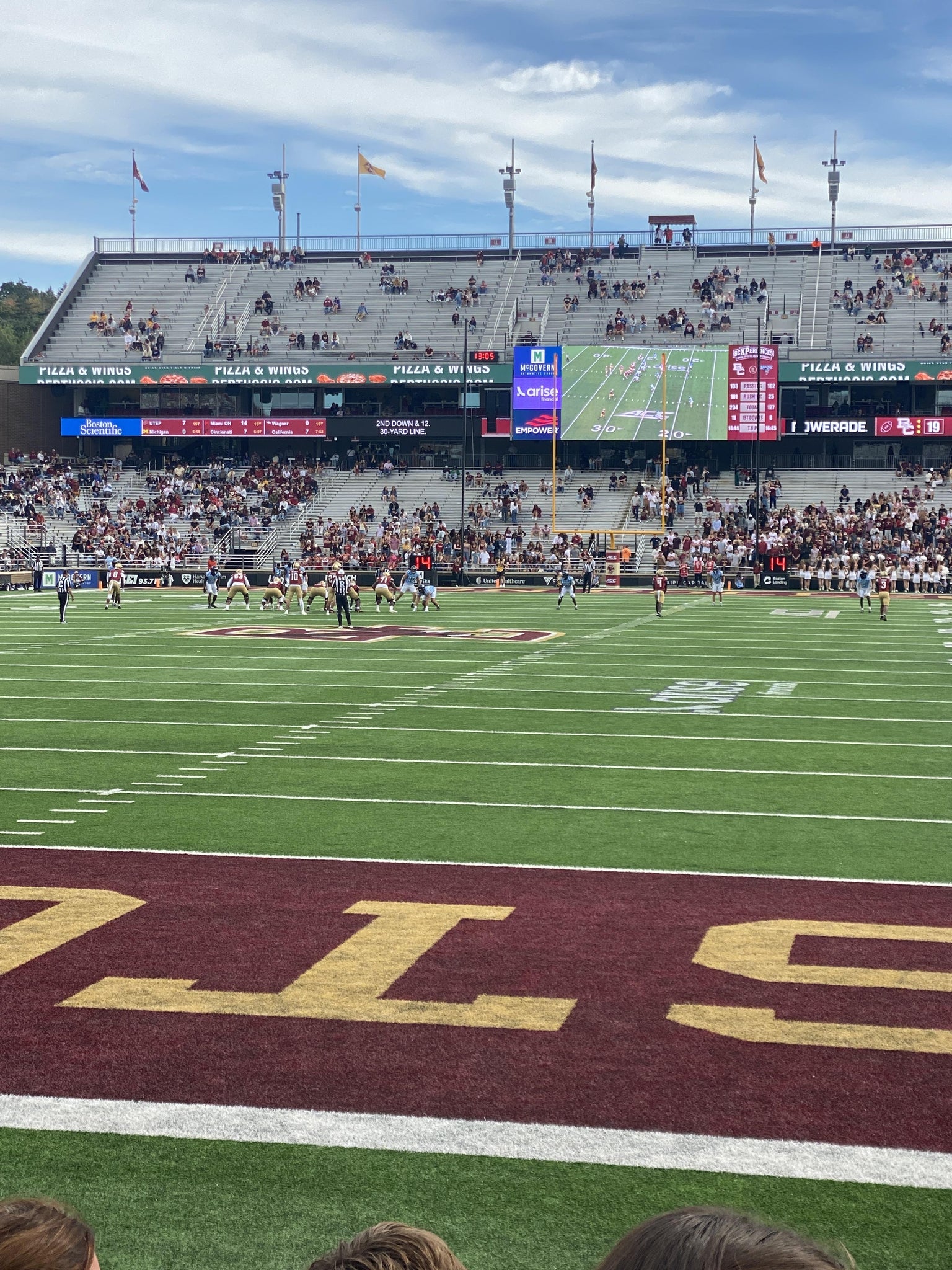 Real Fan View taken from Section Y at Alumni Stadium by Kate T