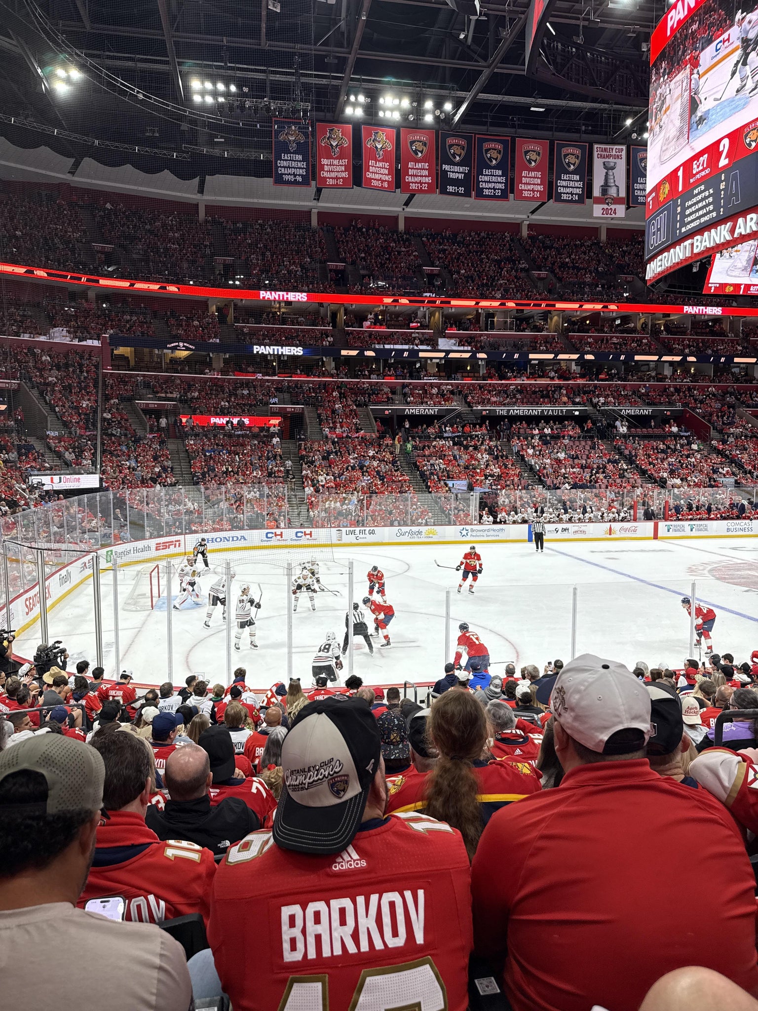 Real Fan View taken from Section 121 at Amerant Bank Arena by Sean L