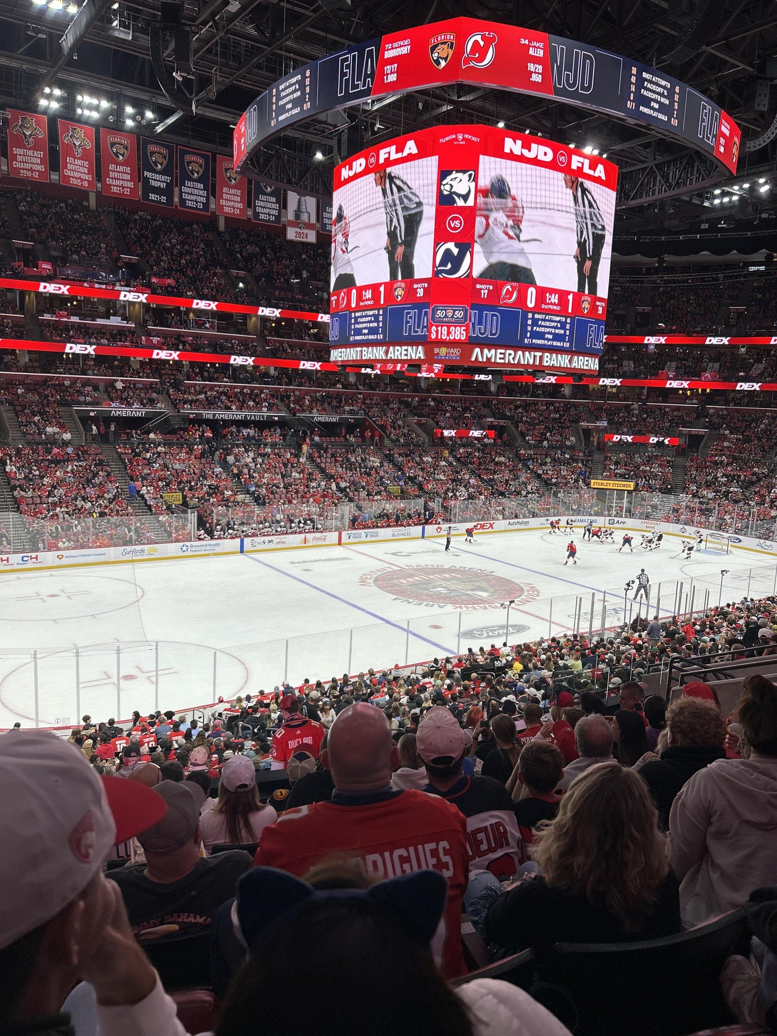 Real Fan View taken from Section 121 at Amerant Bank Arena by Ruben M