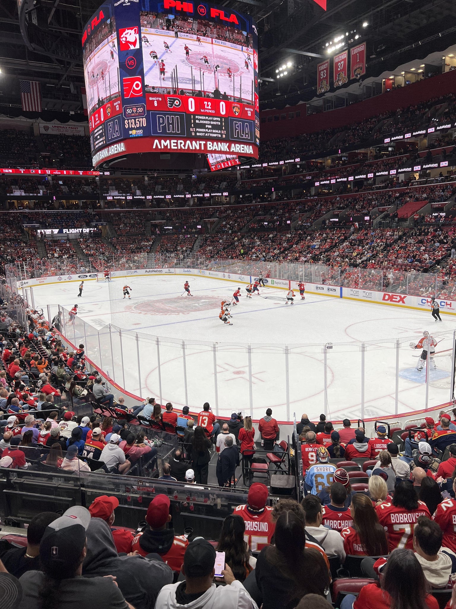 Real Fan View taken from Section 129 at Amerant Bank Arena by Jim P