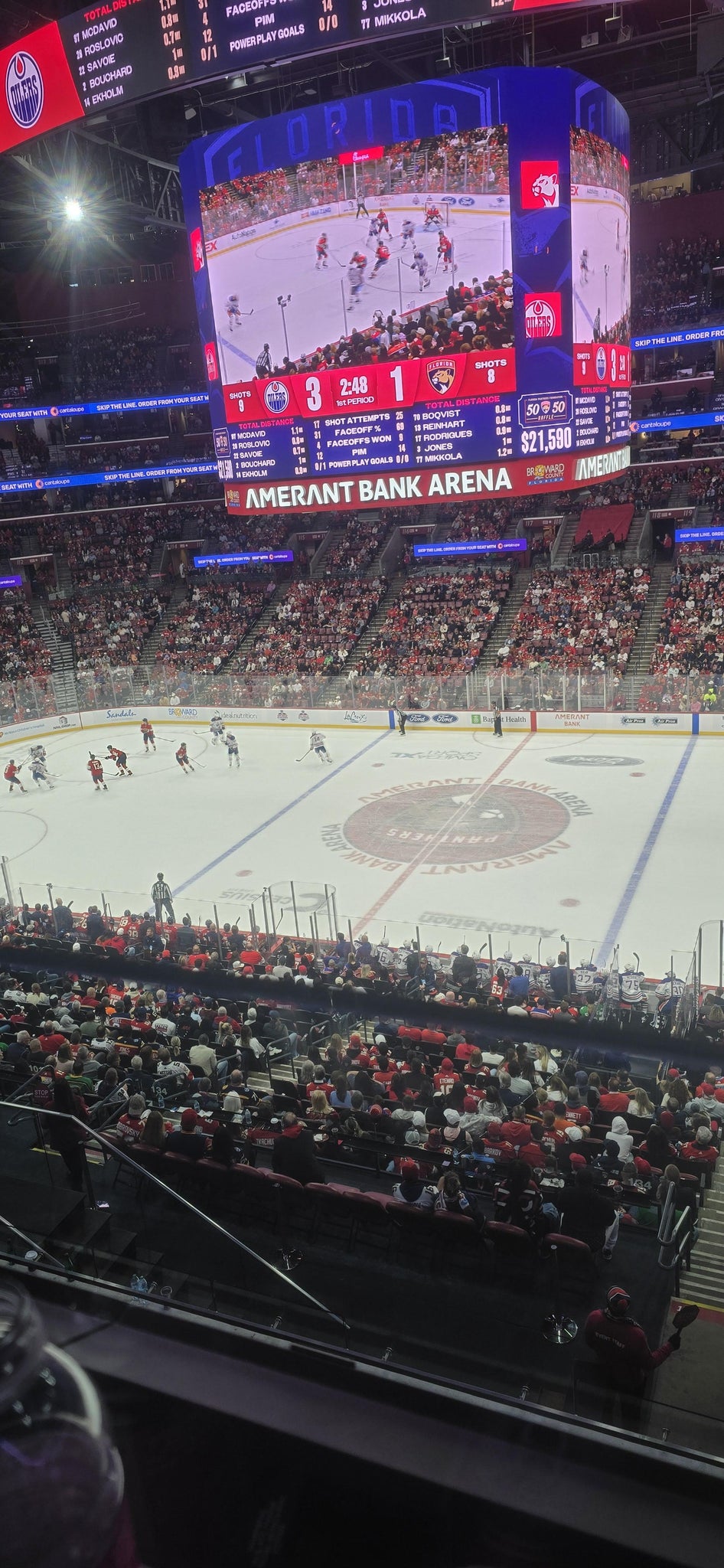 Real Fan View taken from Club 35 at Amerant Bank Arena by Felipe R