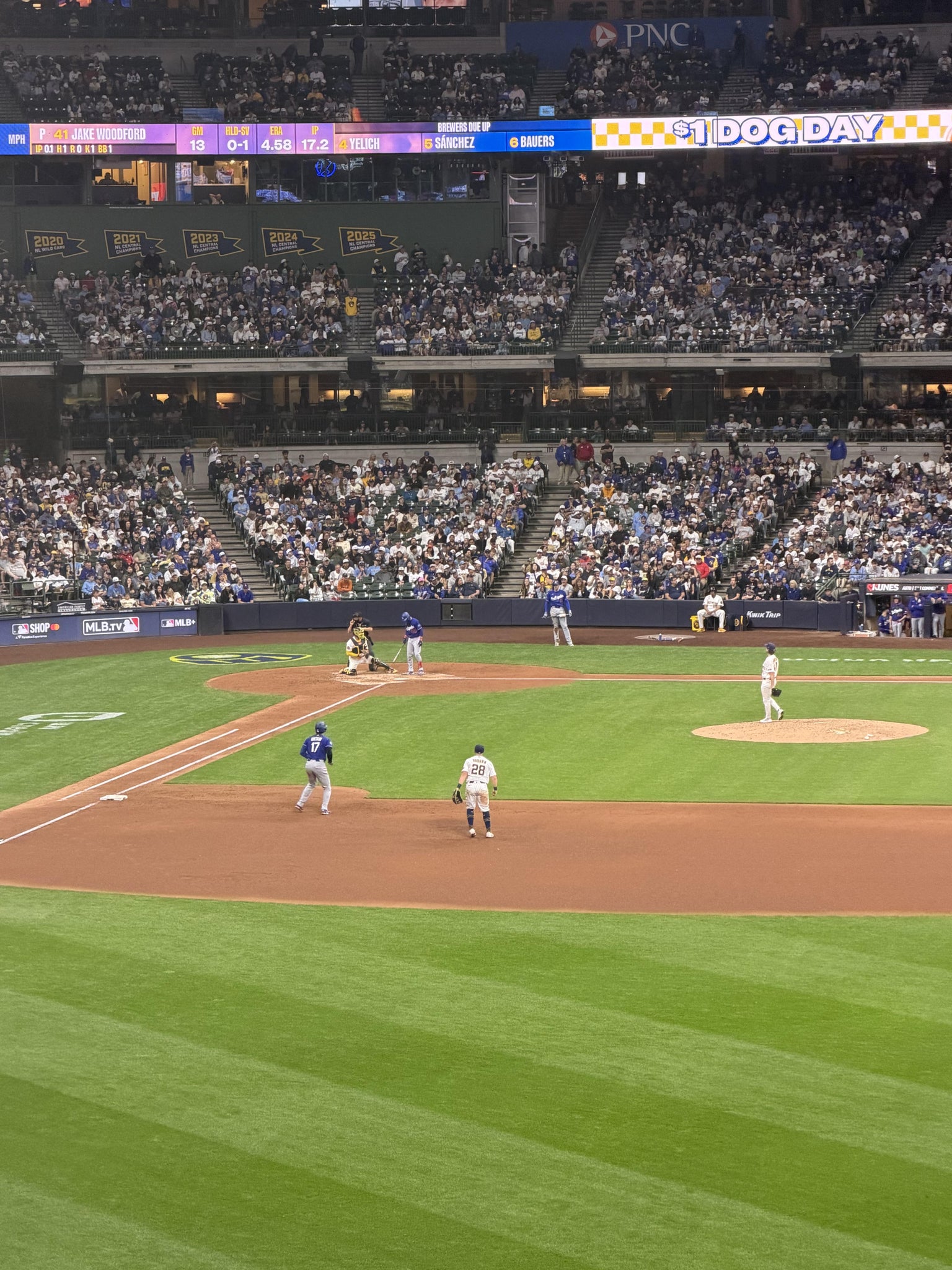 Real Fan View taken from Section 203 at American Family Field by Oscar M