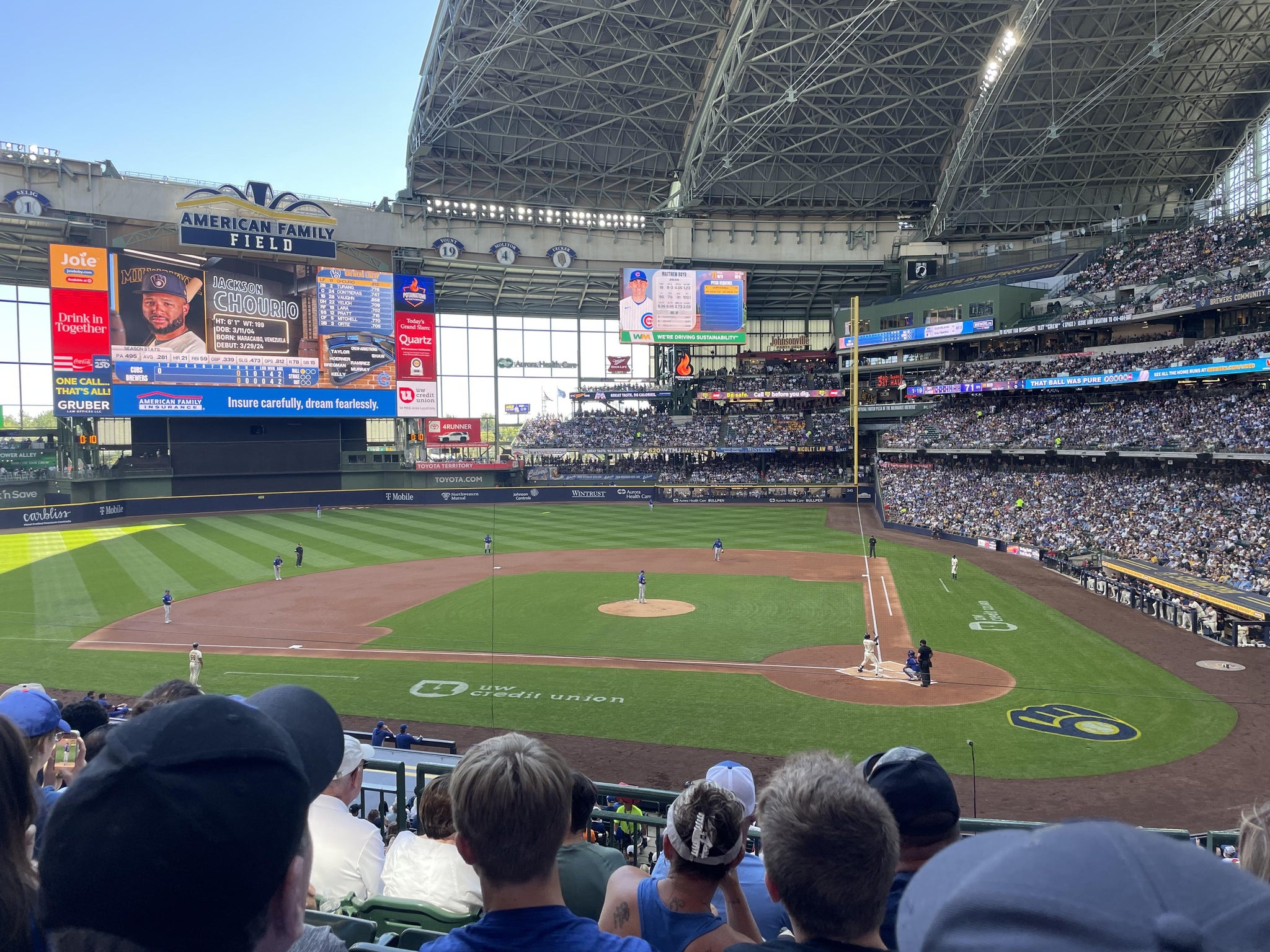 Real Fan View taken from Section 222 at American Family Field by Laura M