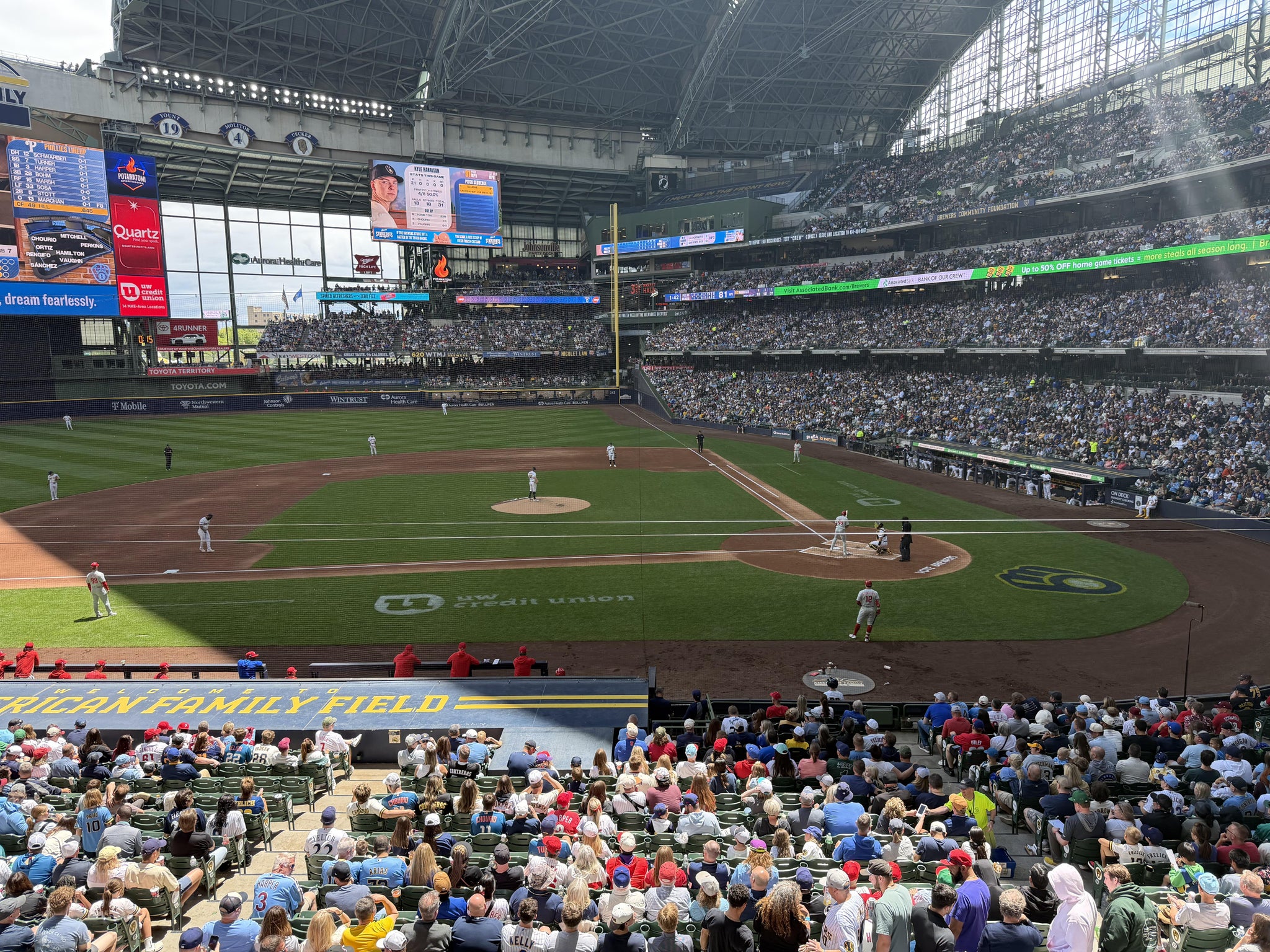 Real Fan View taken from Section 223 at American Family Field by Ryan T