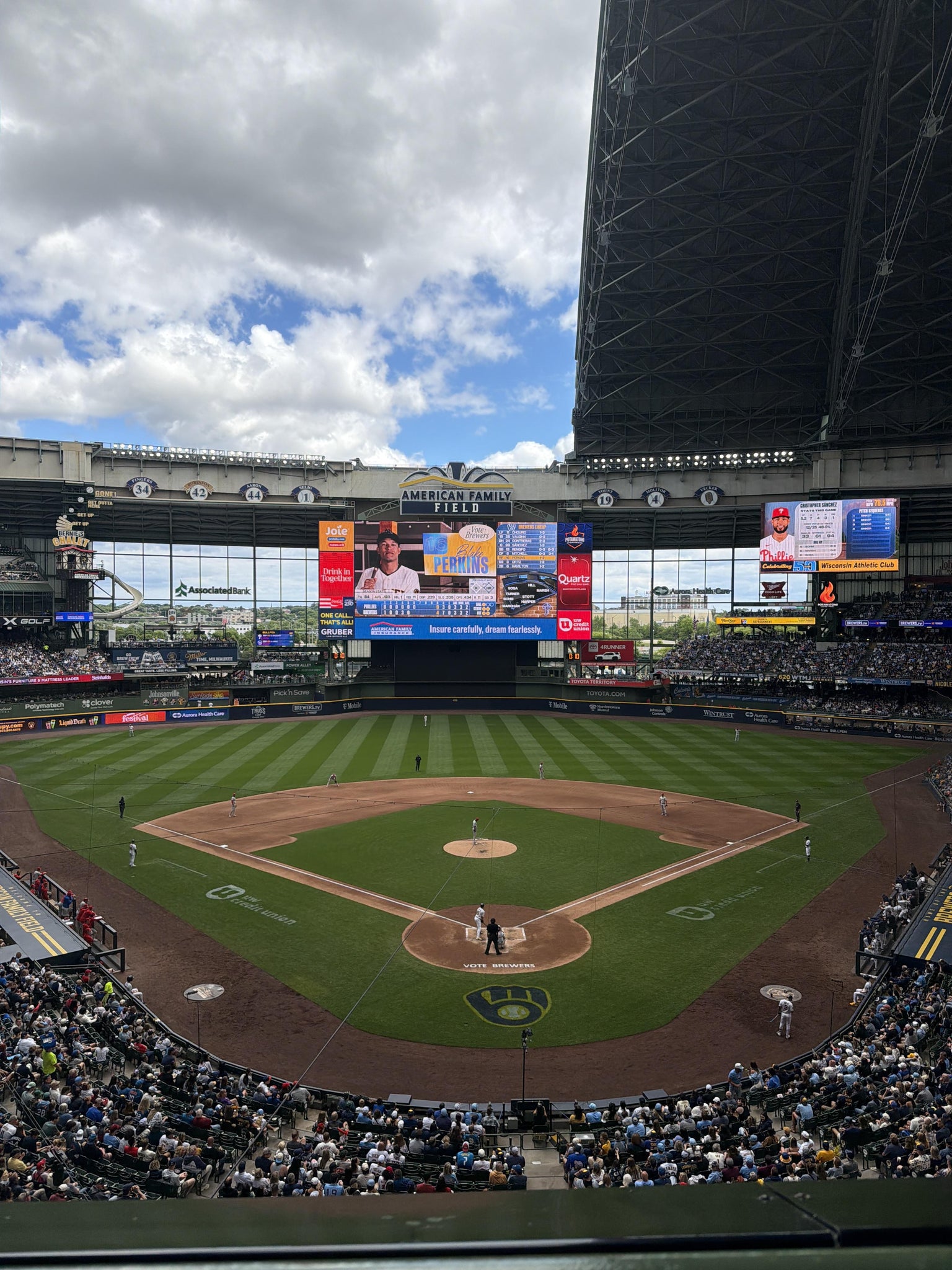 Real Fan View taken from Section 330 at American Family Field by Christopher M