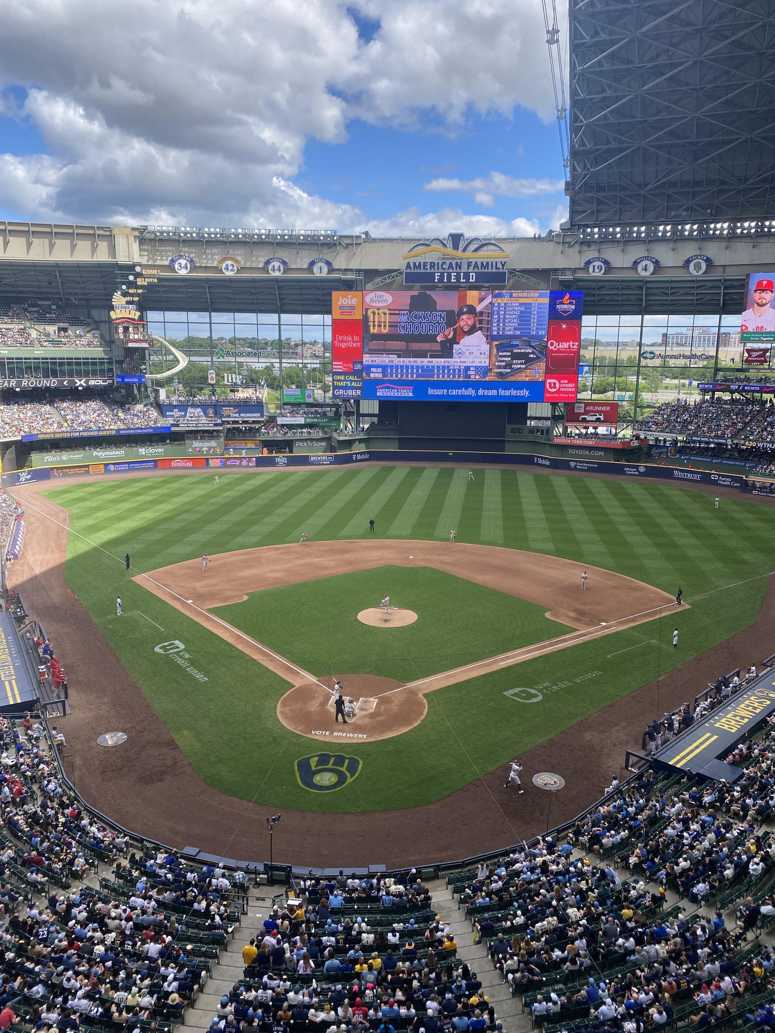 Real Fan View taken from Section 421 at American Family Field by Dawn B