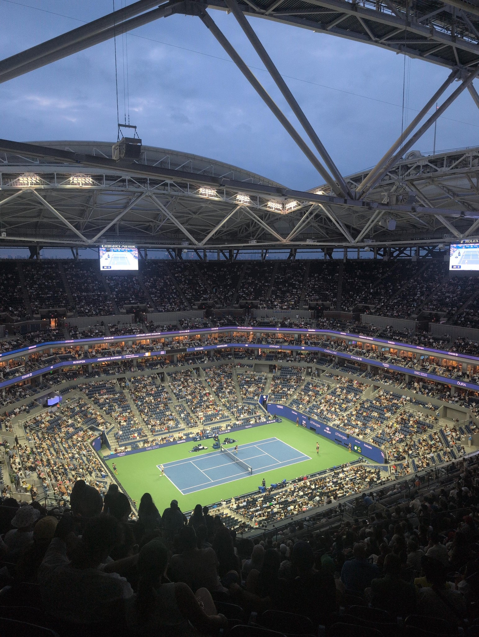 Real Fan View taken from Section 308 at Arthur Ashe Stadium by Alexis W