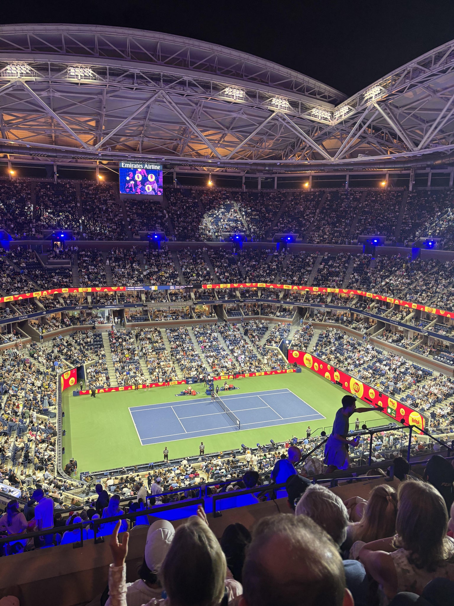 Real Fan View taken from Section 309 at Arthur Ashe Stadium by Sarabeswaran B
