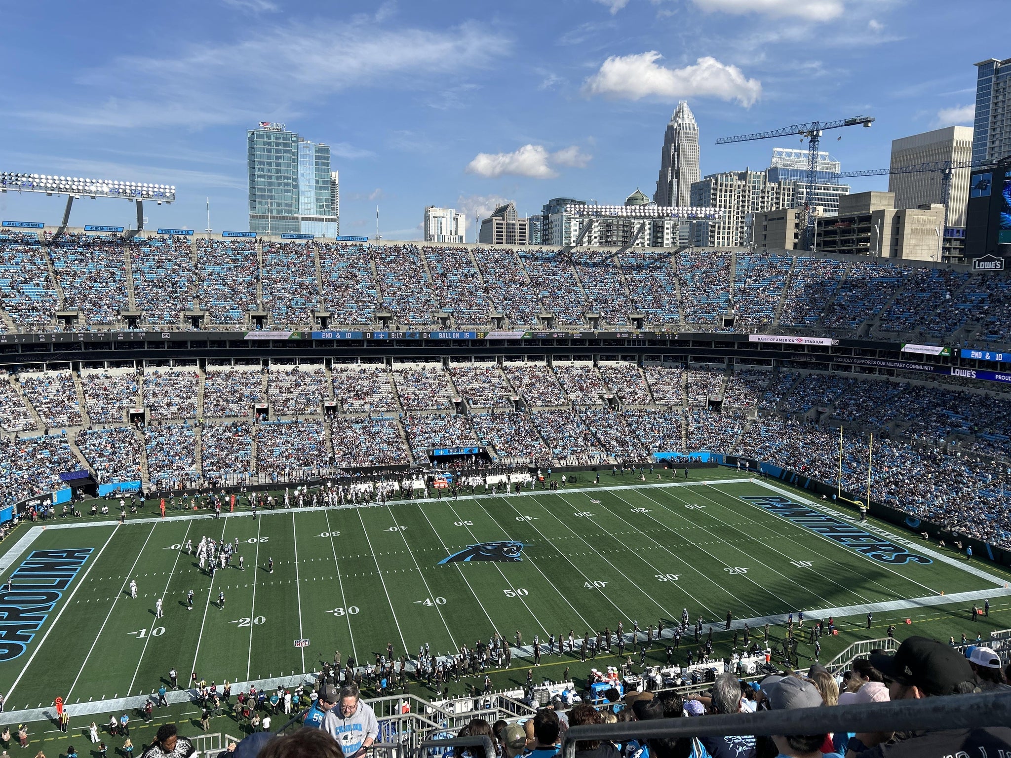 Vue réelle des fans prise de la Section 544 au site Bank of America Stadium par Kayla C