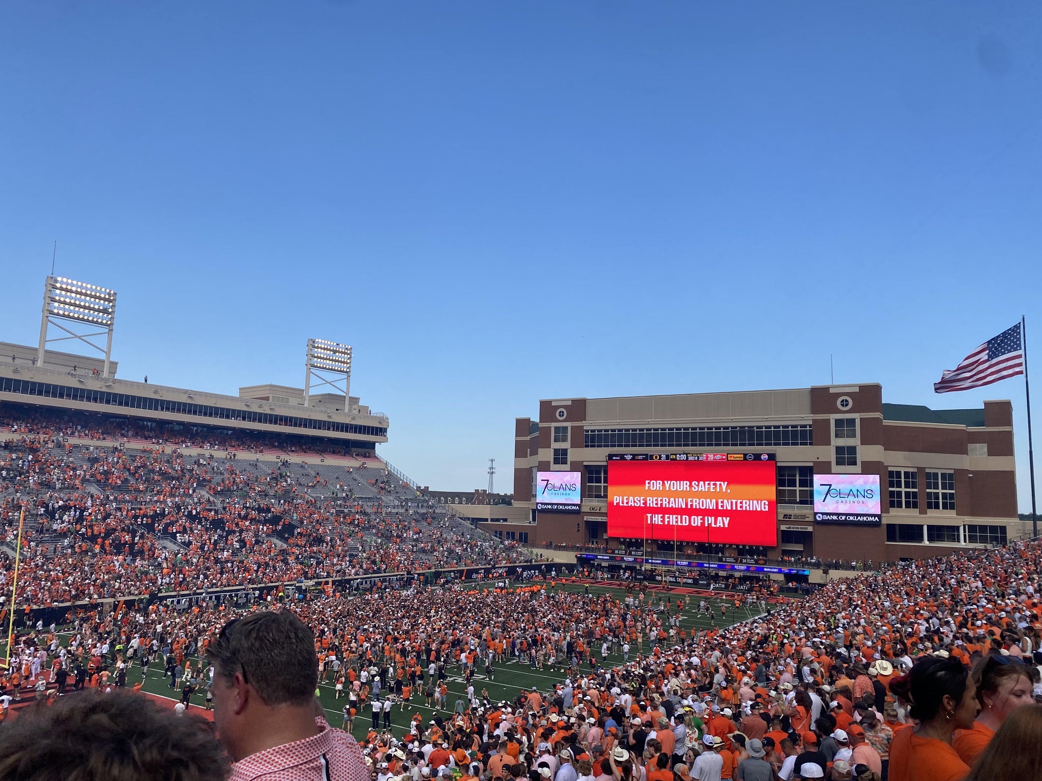 Real Fan View taken from Section 214 at Boone Pickens Stadium by Michael F