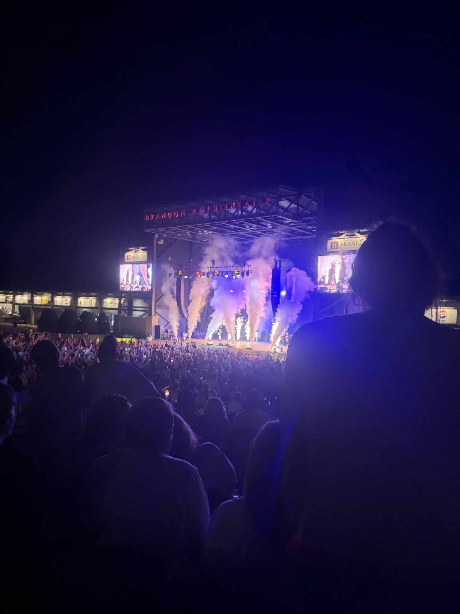Vue réelle des fans prise de la Section 201 au site Brandon Amphitheater par Melissa P