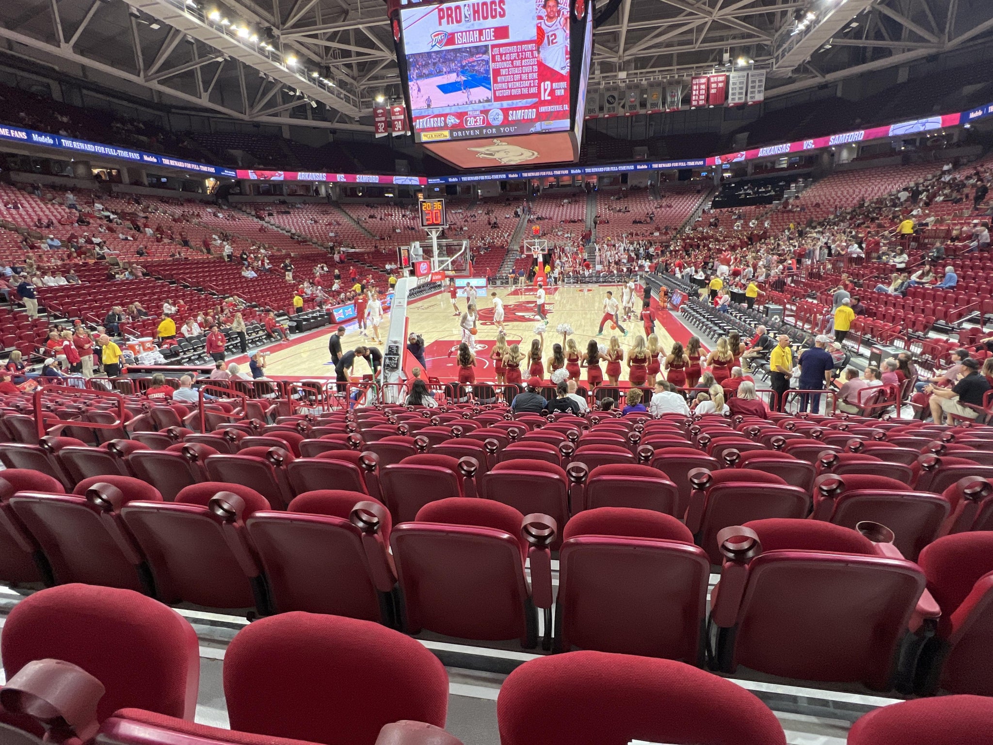 Real Fan View taken from Section 107 at Bud Walton Arena by Kevin N