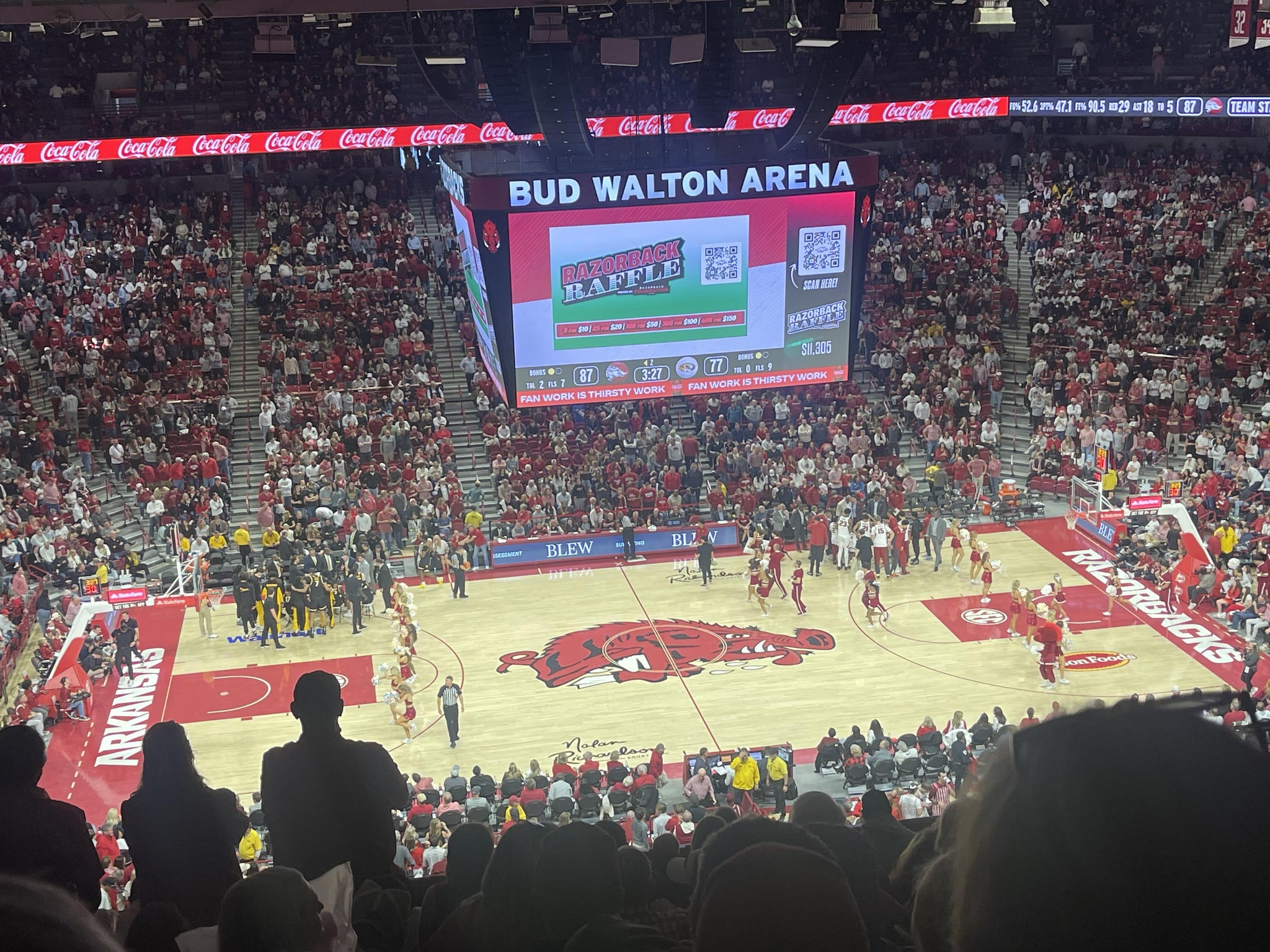 Real Fan View taken from Section 201 at Bud Walton Arena by Mac G