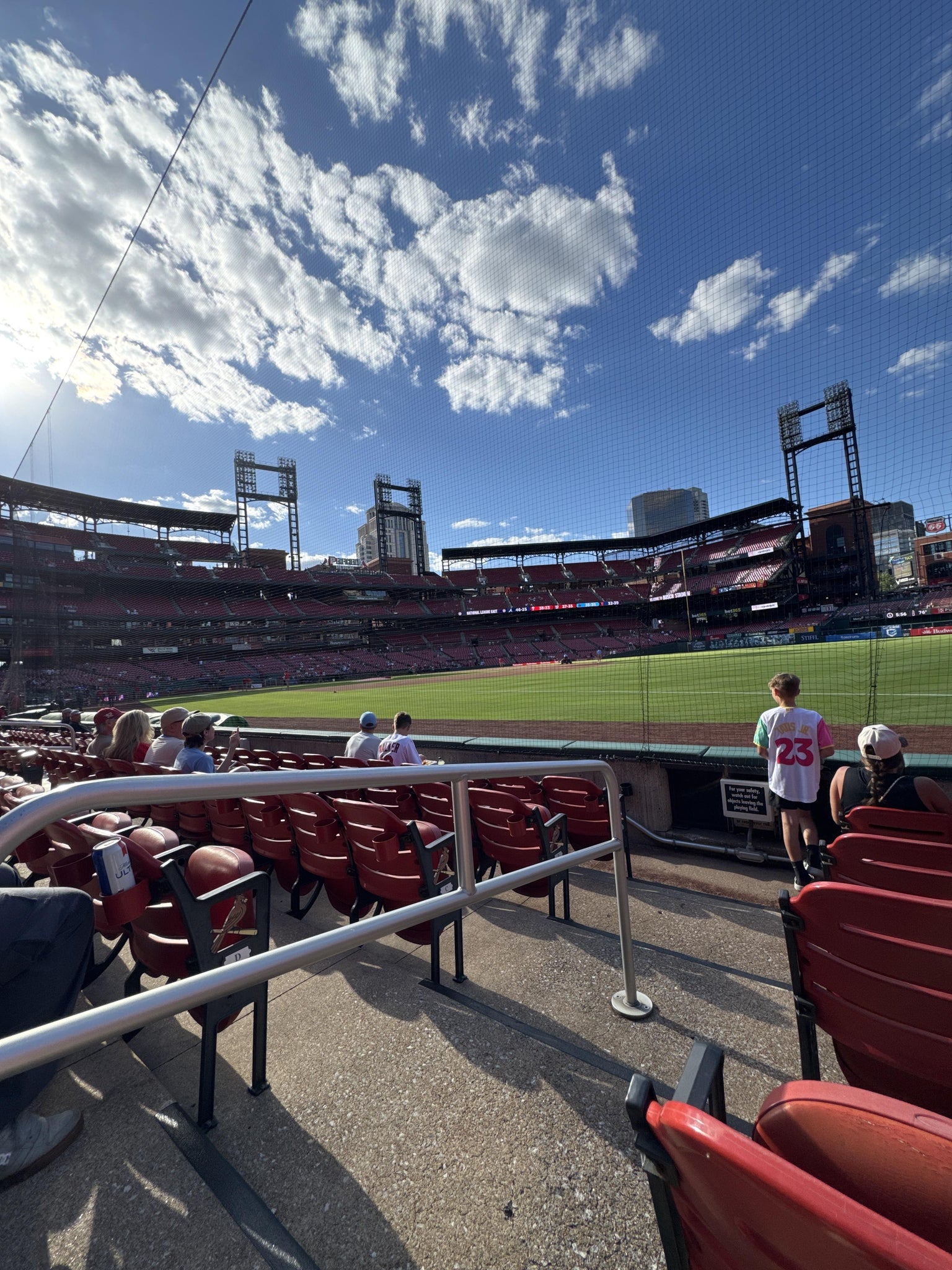 Real Fan View taken from Dugout Box 136 at Busch Stadium by Savanna S